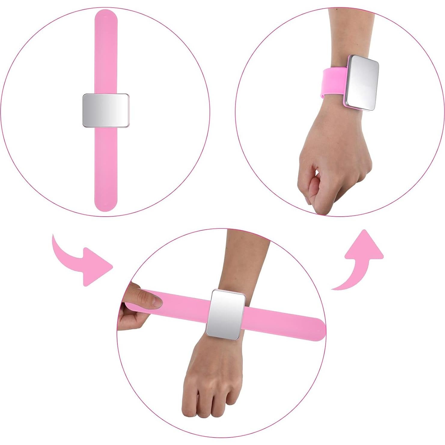 Pulsera Magnética Geiserailie Rosa con 3 Peines y 6 Clips