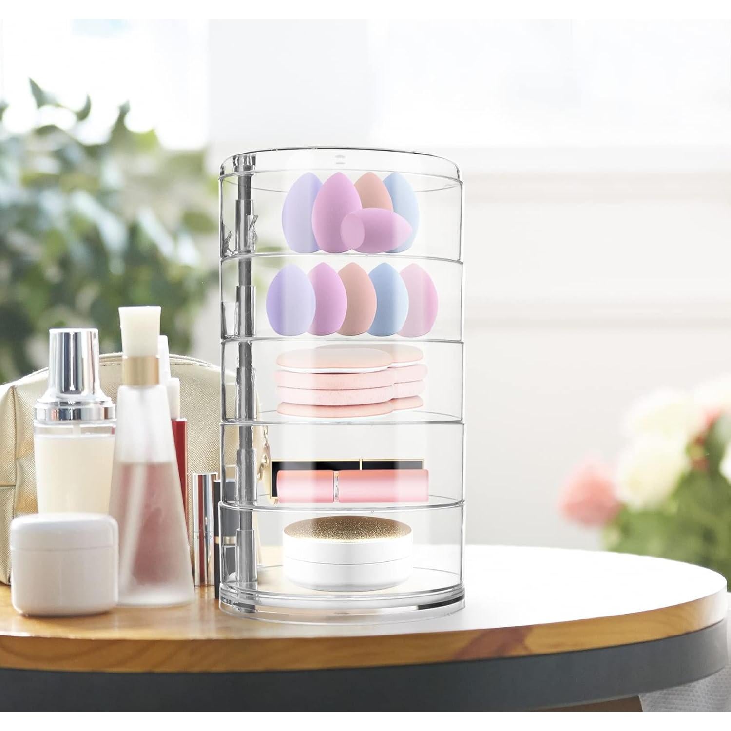 LETURE Organizador de Joyería Rotativo 5 Capas Transparente