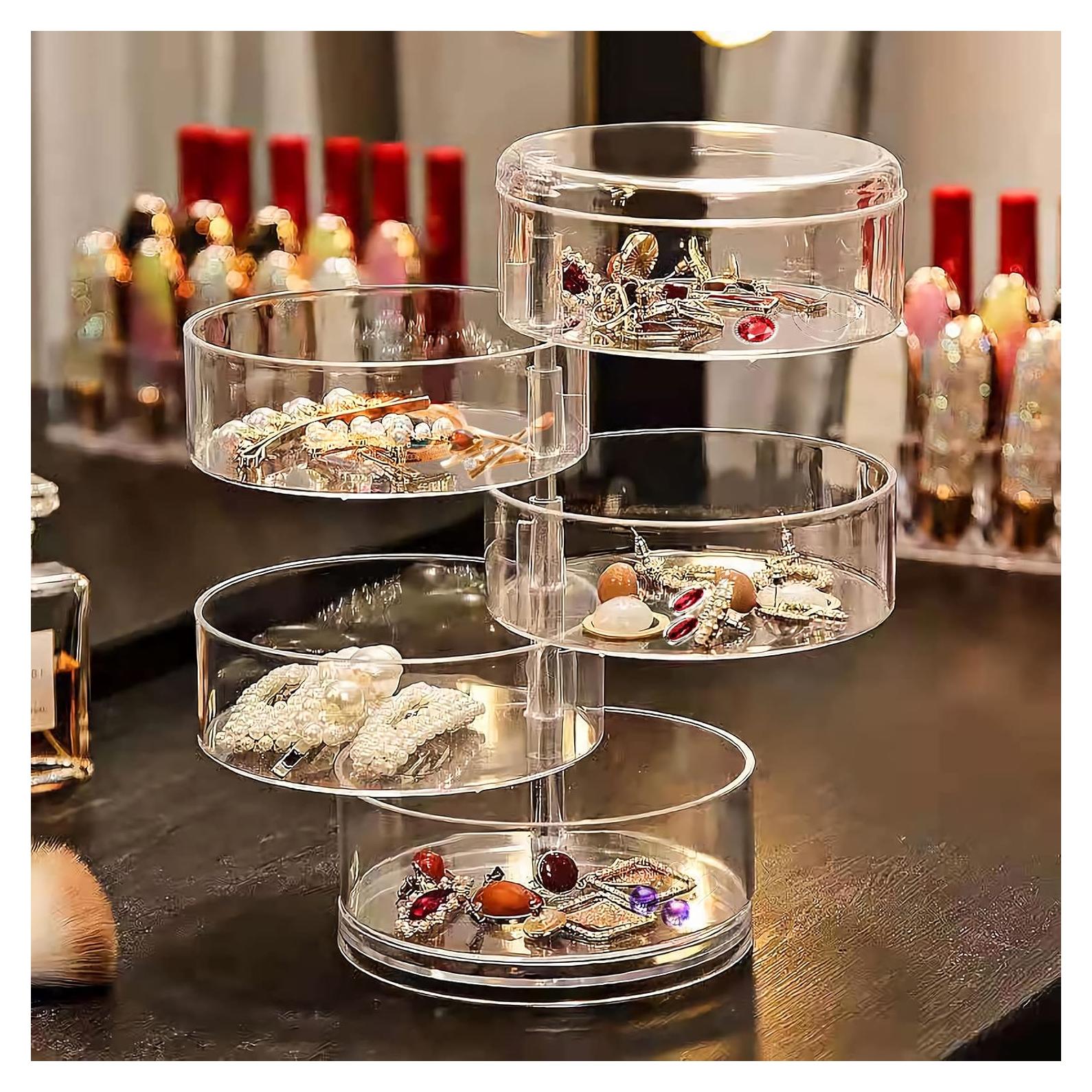 Caja de Almacenamiento de Joyería FODIENS 5 Capas Transparente