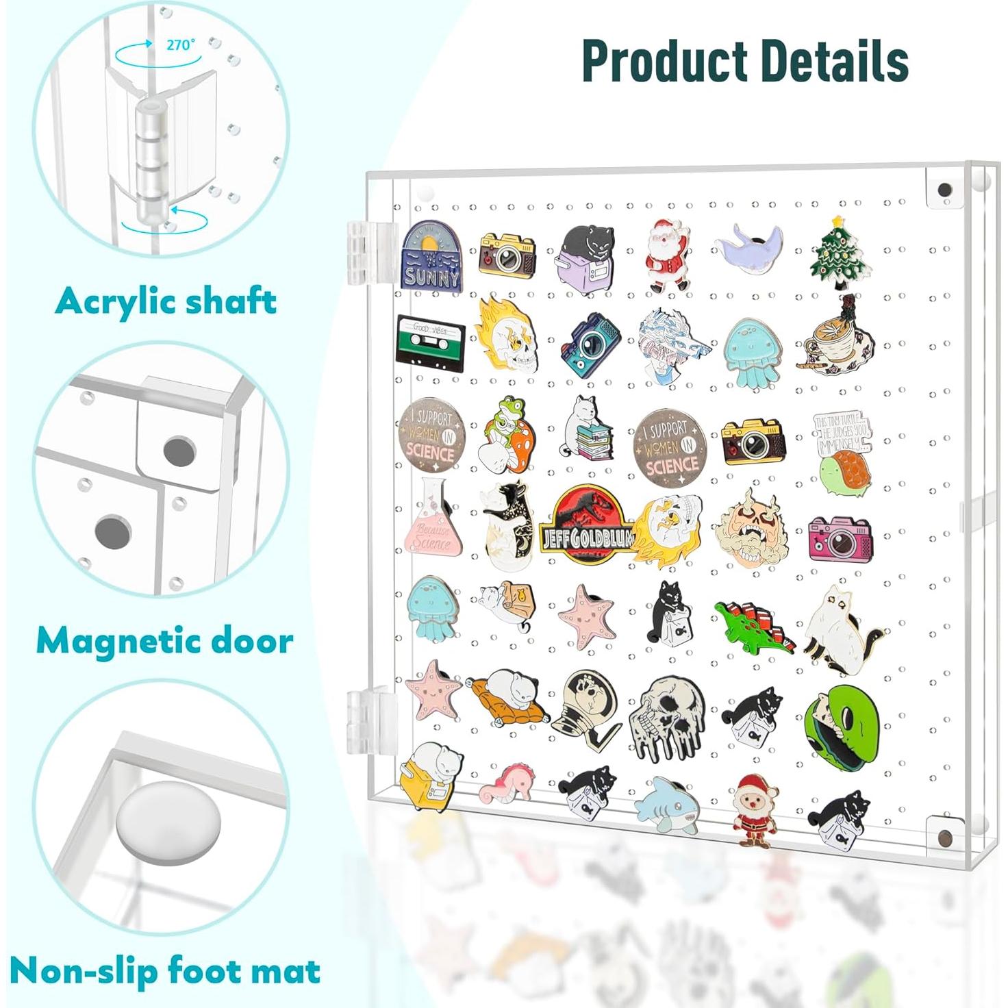 Caja de Exhibición de Pines Acrílico PACMAXI 25x25 cm