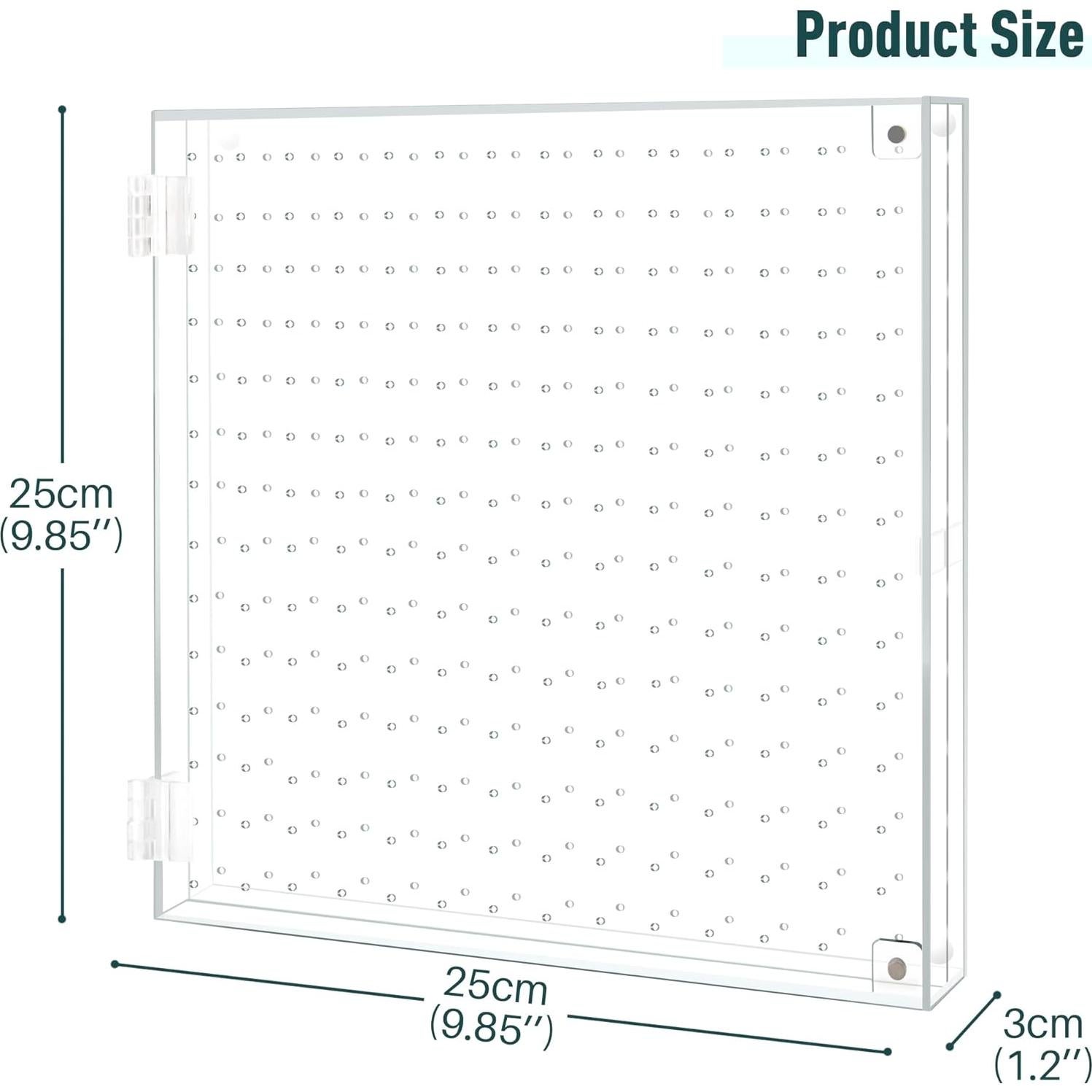 Caja de Exhibición de Pines Acrílico PACMAXI 25x25 cm