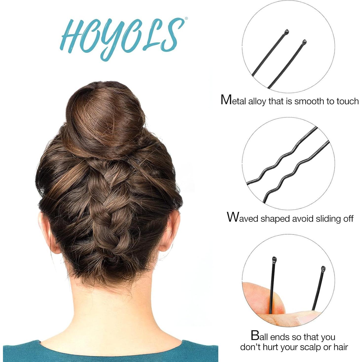 Pasadores de Pelo en U HOYOLS 150 Unidades Negro Variados