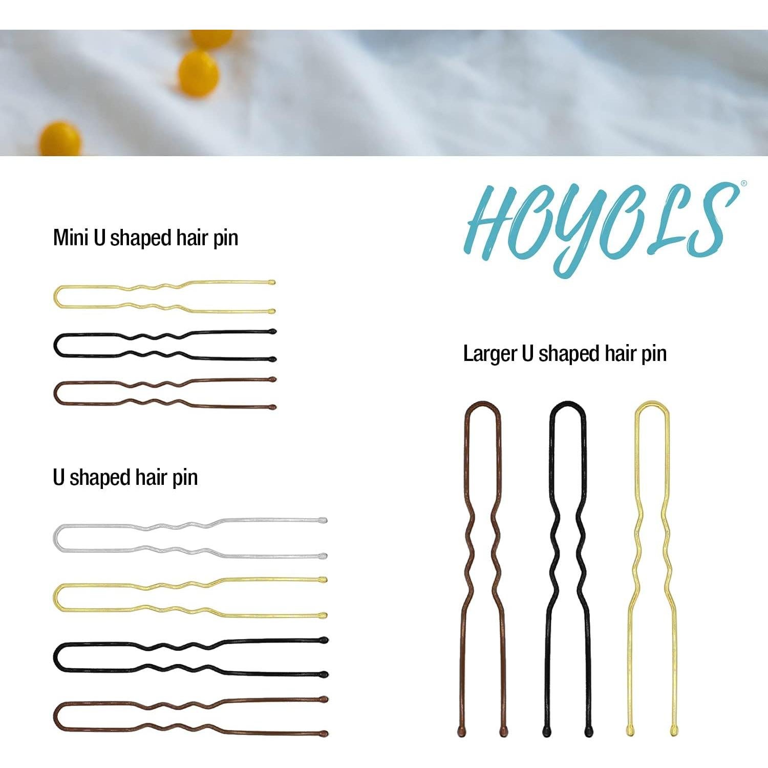 Pasadores de Pelo en U HOYOLS 150 Unidades Negro Variados