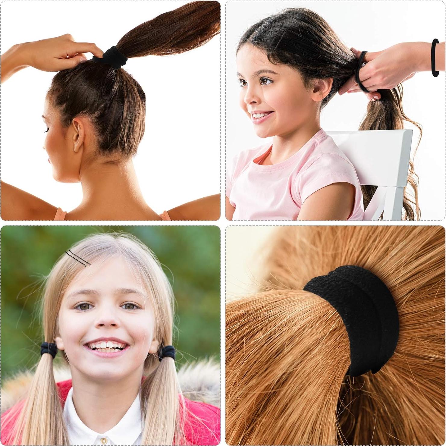 60 Sujetadores de Cabello Sin Costura y 60 Horquillas Negras