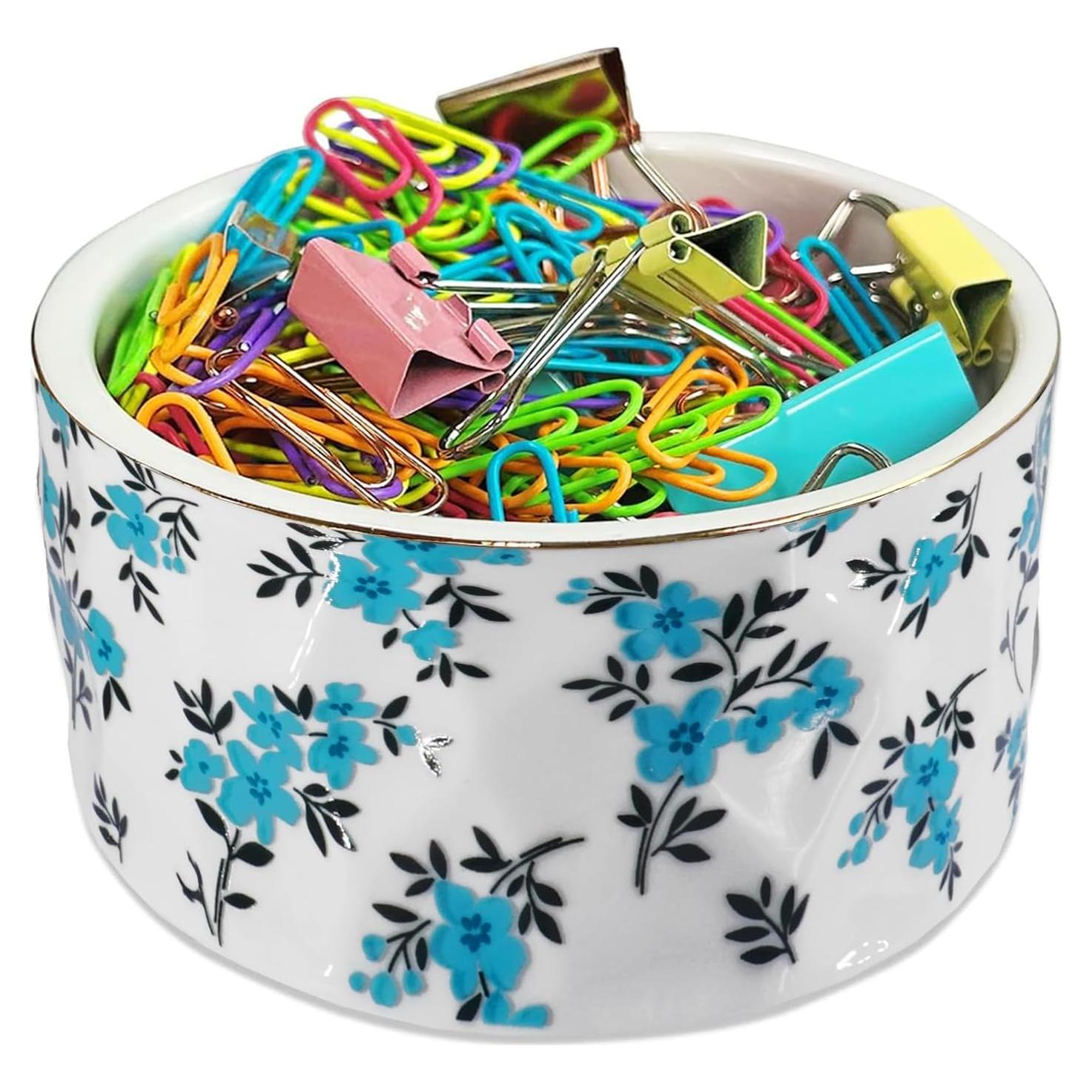 Soporte para Clips de Papel Cerámica HOMSUN Teal 9.5cm