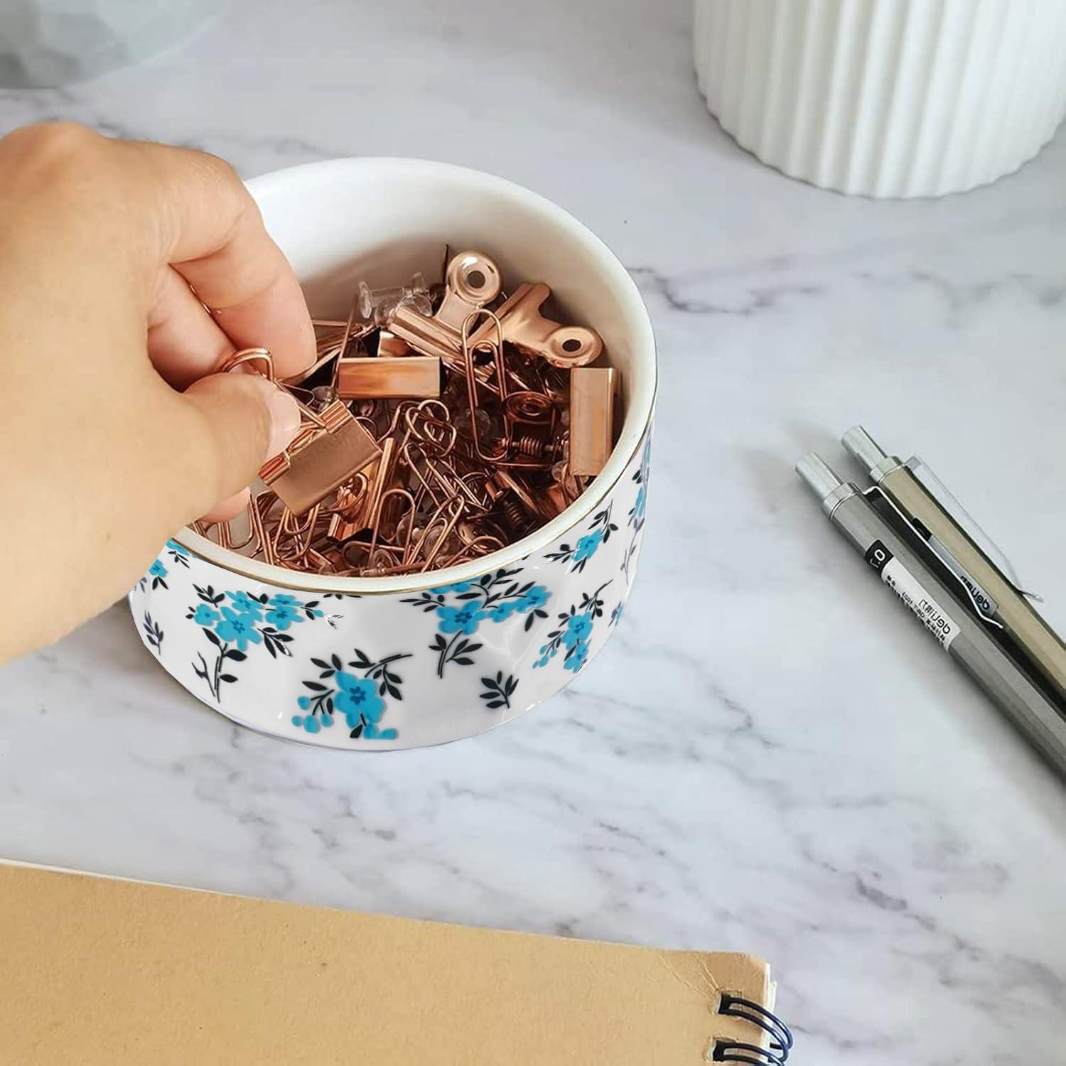 Soporte para Clips de Papel Cerámica HOMSUN Teal 9.5cm