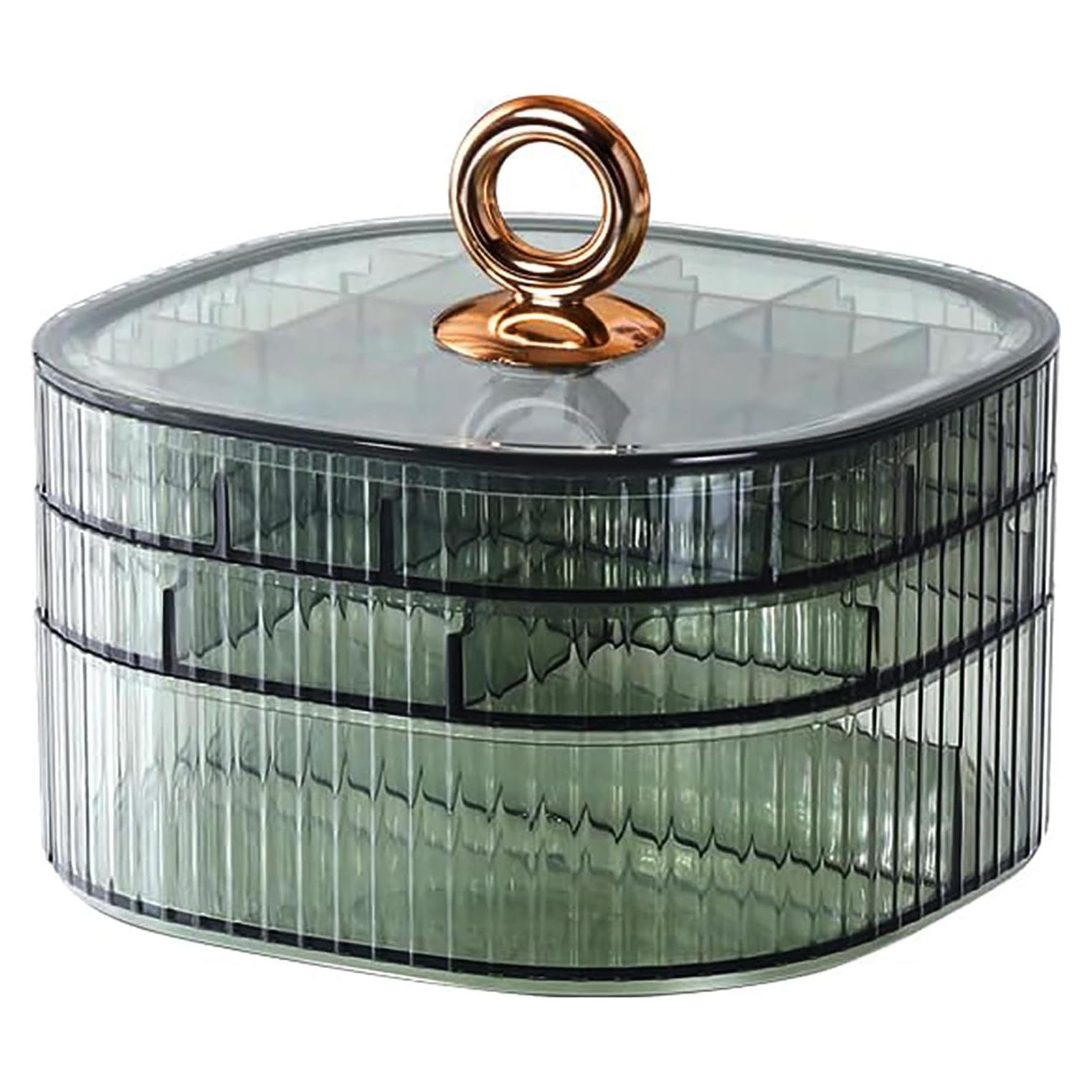 Caja de Joyería Acrílica HALAFE Verde 3 Capas Organizador