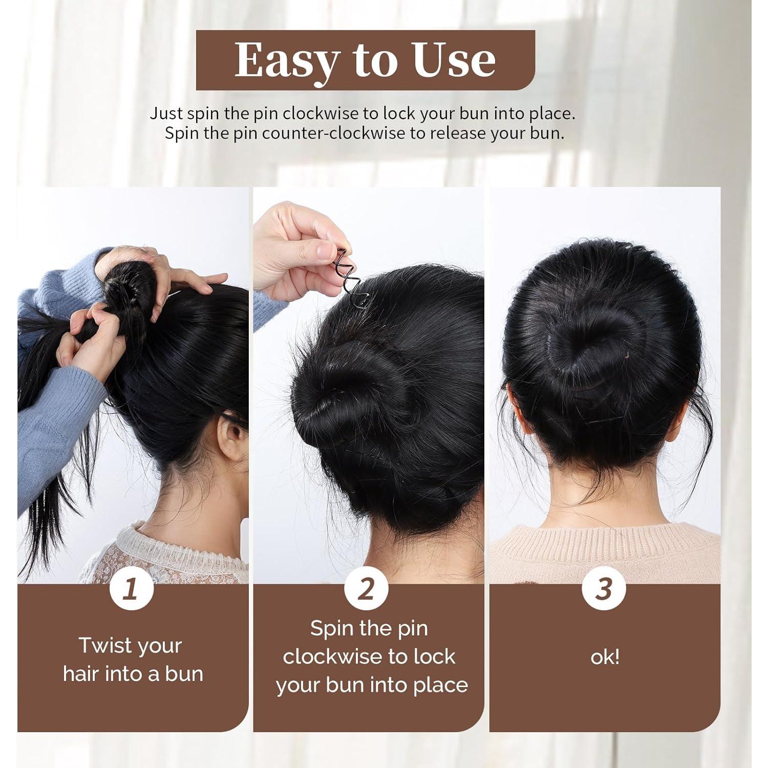 20 Pasadores de Cabello en Espiral Negros FANDAMEI - Sin Rasguños