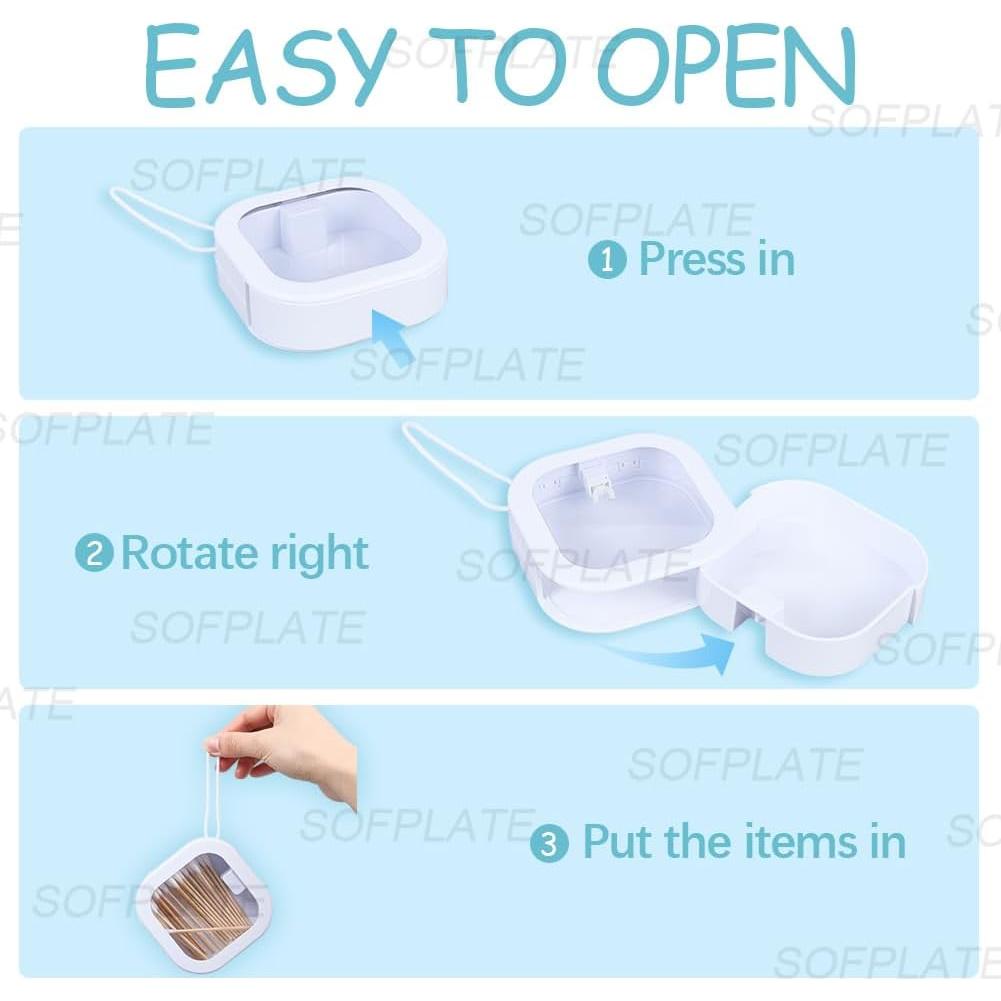 2 Piezas Organizador de Cabello SOFPLATE Blanco Transparente