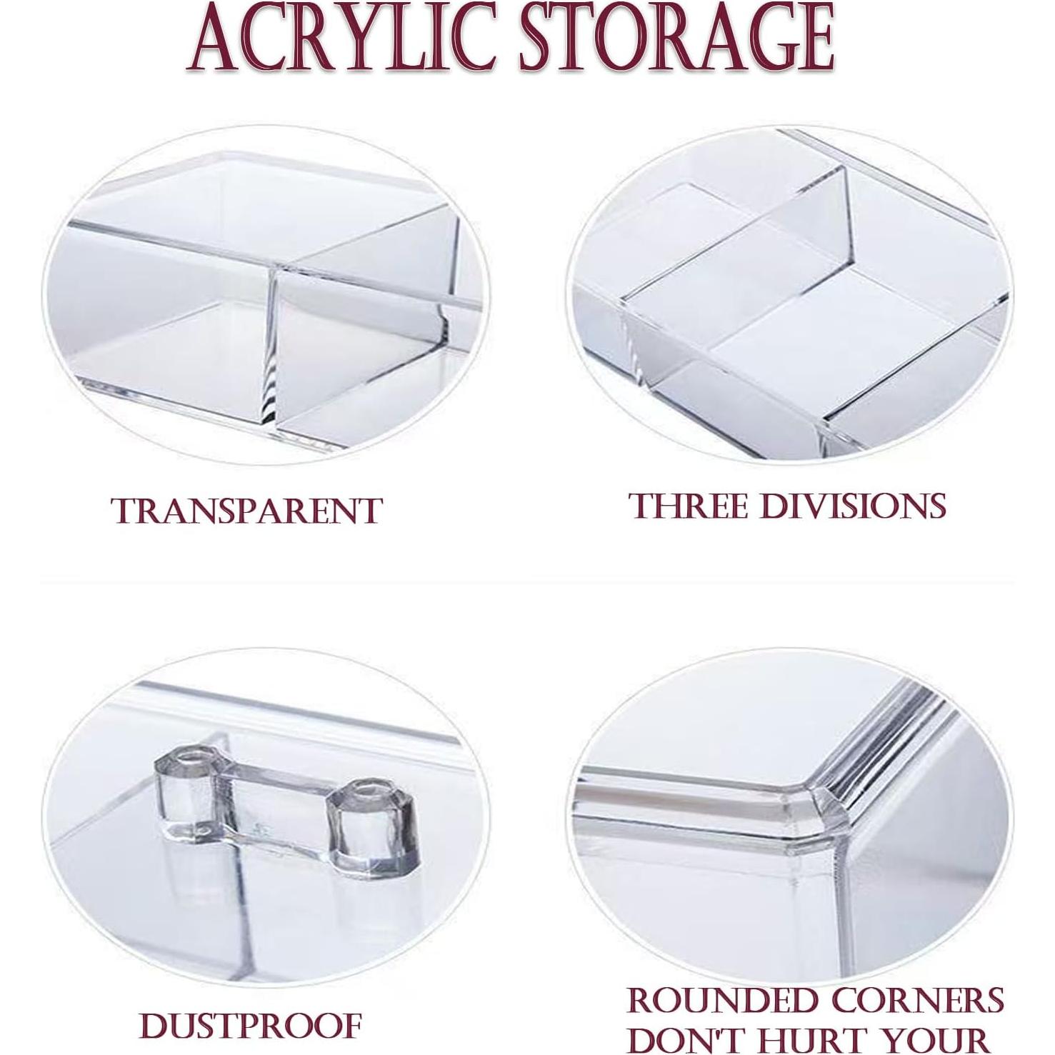 Organizador Acrílico Transparente PINGANBUSU 3 Compartimentos