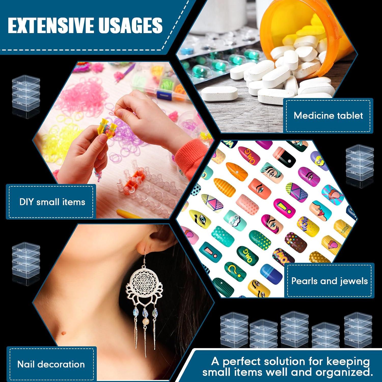 100 Contenedores de Almacenamiento Menkxi 7.1x7.1x2.5cm Plástico