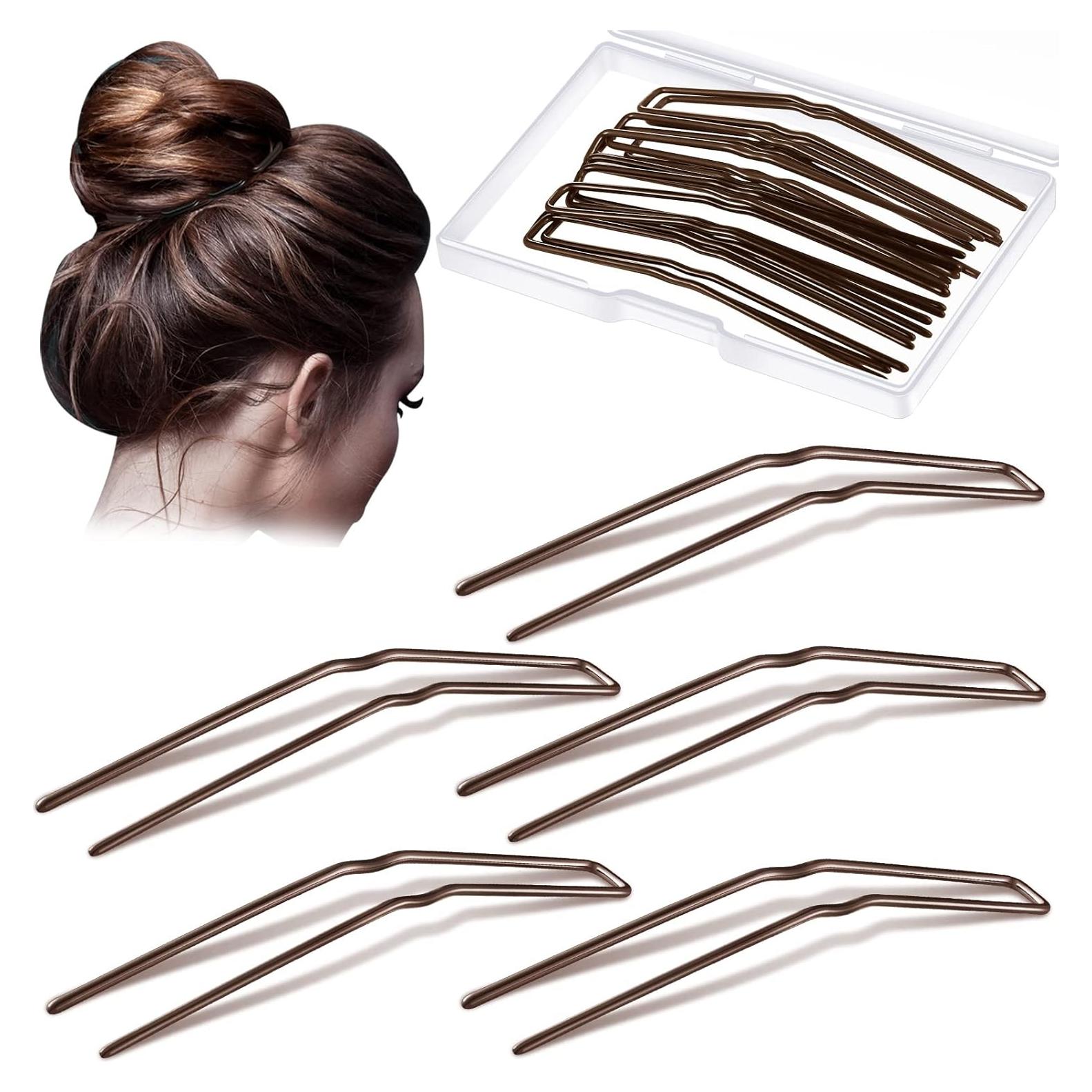 Horquillas de Ballet MTLEE 24 Pcs Marrón 6.35 y 7.62 cm