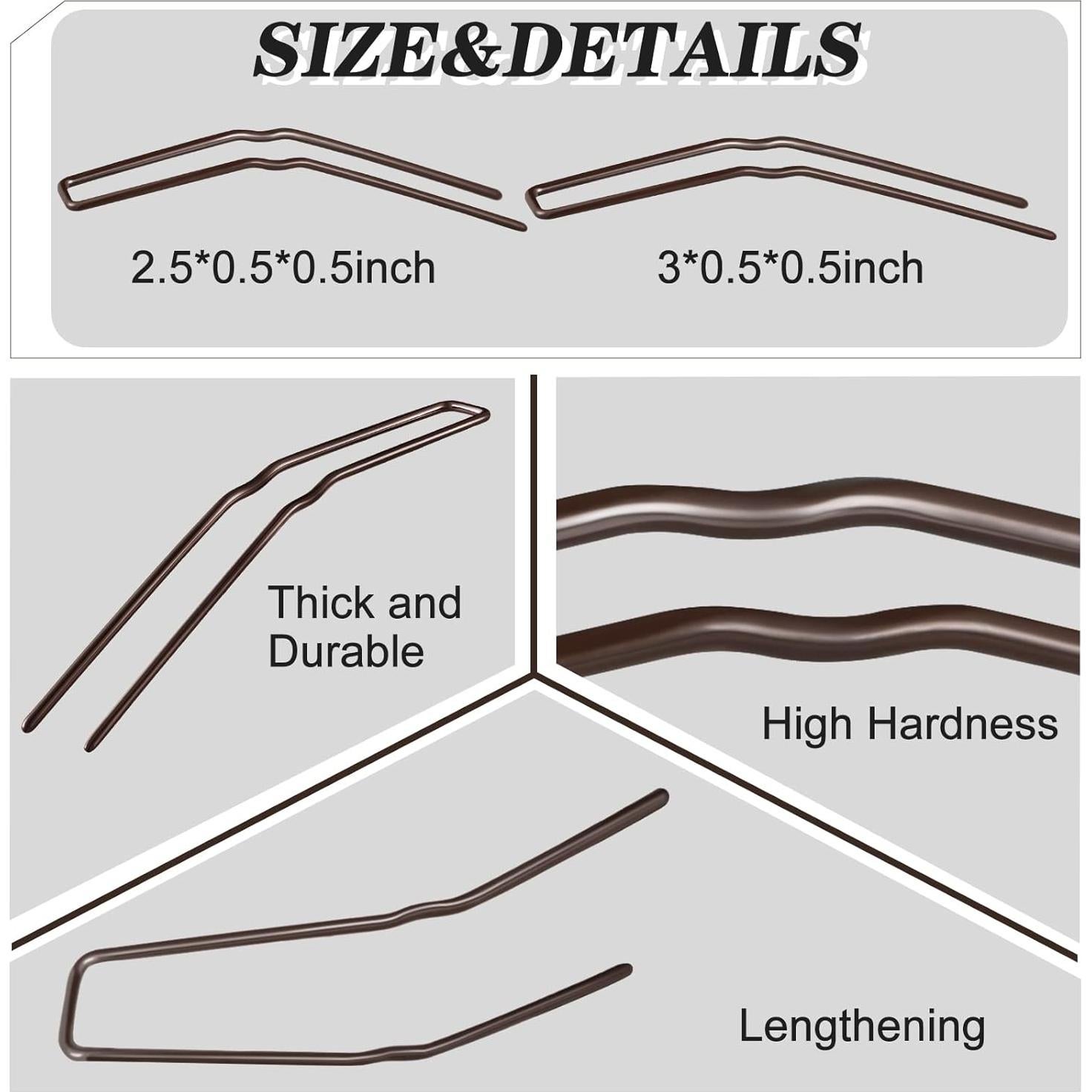 Horquillas de Ballet MTLEE 24 Pcs Marrón 6.35 y 7.62 cm