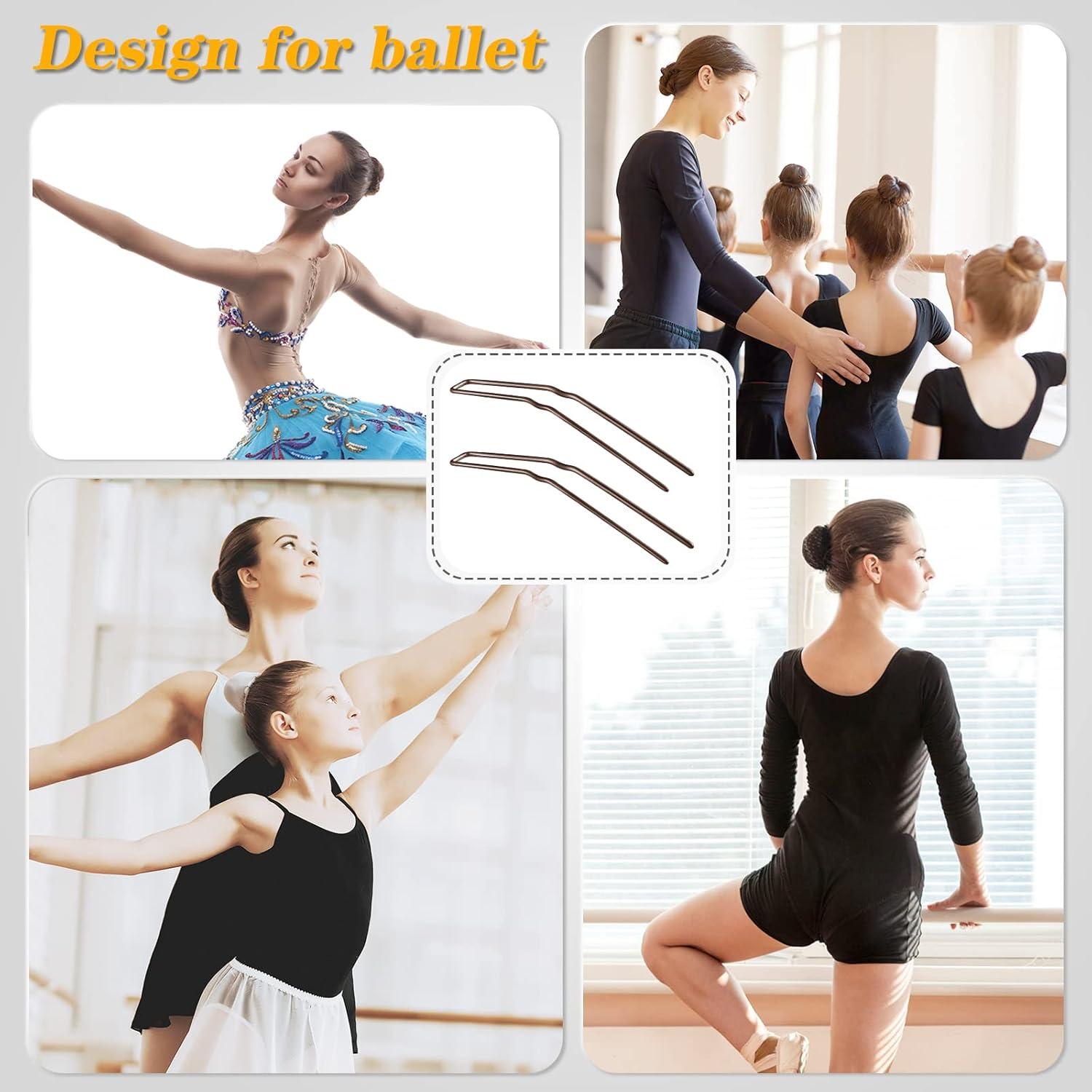 Horquillas de Ballet MTLEE 24 Pcs Marrón 6.35 y 7.62 cm