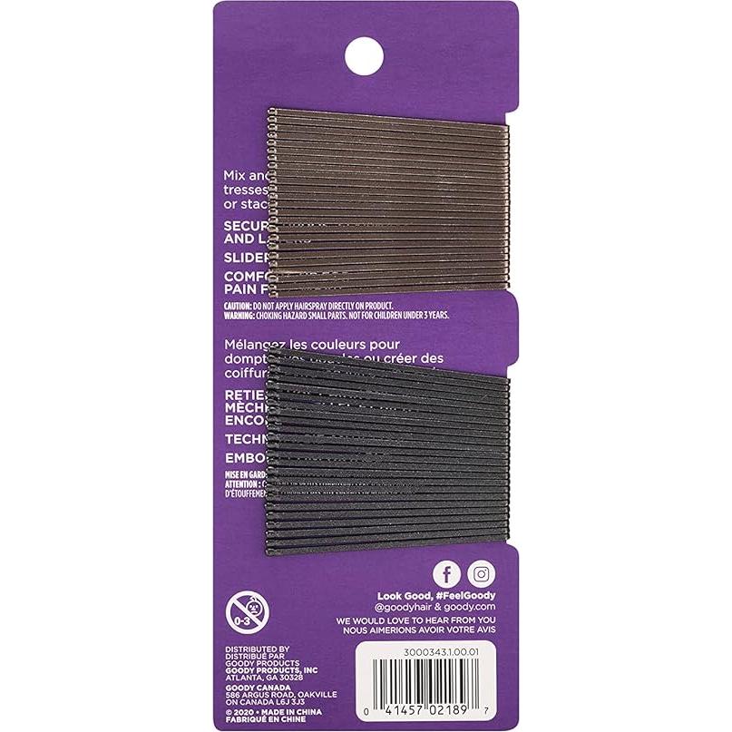 Pinzas de Pelo Antideslizantes Goody - 48 Unidades Negras