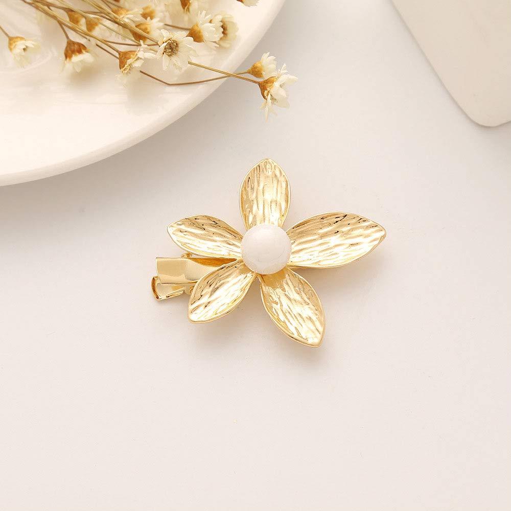 Pinzas de cabello Numblartd 5Pcs con perlas sintéticas doradas