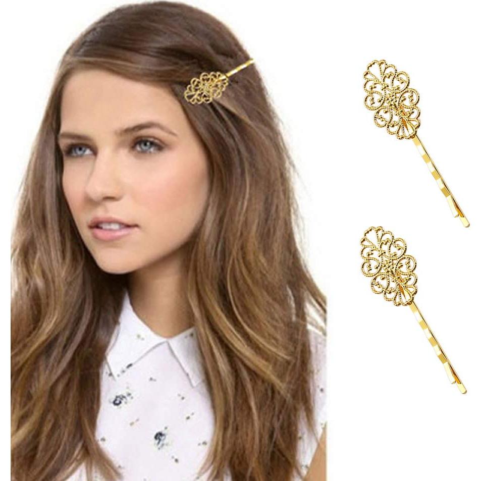 30 Clips para Cabello de Metal Retro Dorado inSowni - 15 Diseños