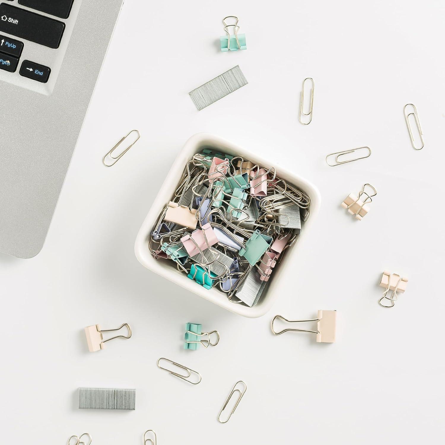 Soporte de Clips de Papel de Cerámica Mecaikru Blanco 8.8cm