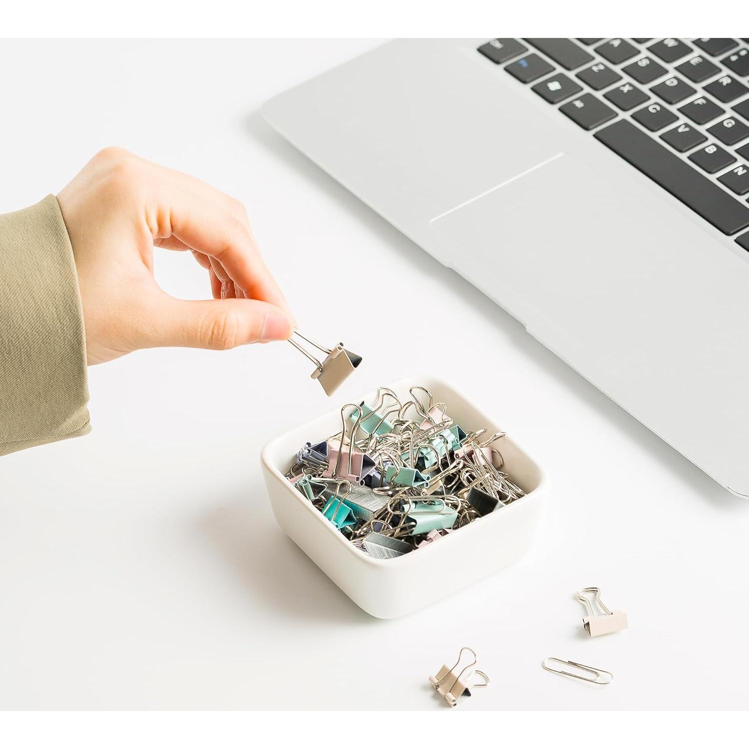 Soporte de Clips de Papel de Cerámica Mecaikru Blanco 8.8cm