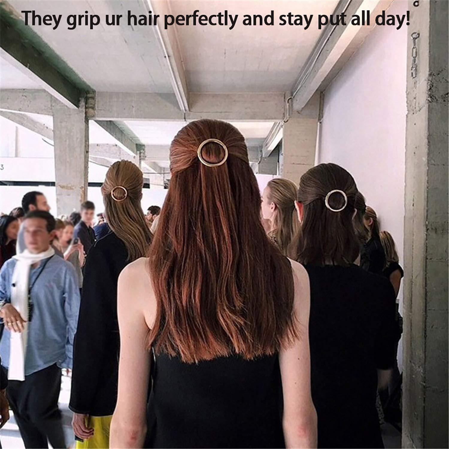 Set de 2 Clips de Pelo Geométricos GIYOMI - Oro y Plata