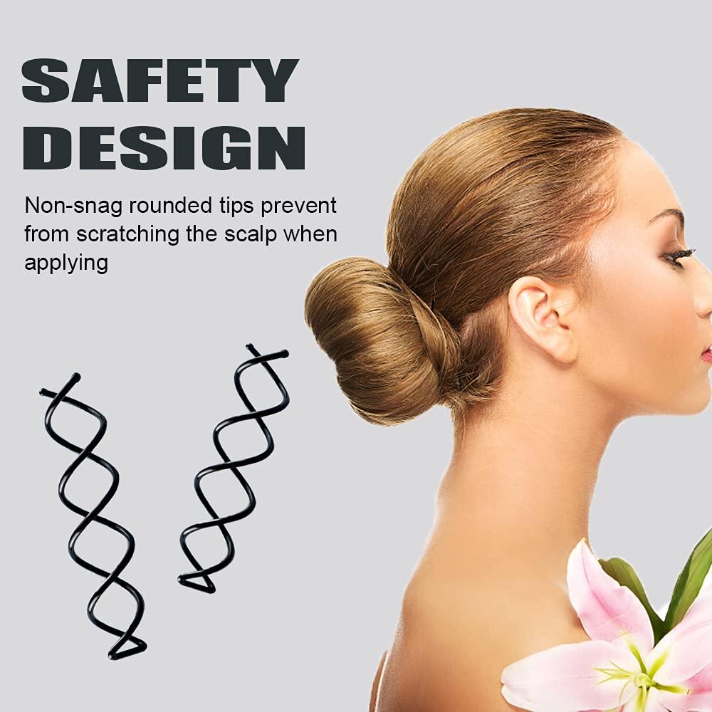 Ganchos de Cabello Espirales MAORULU Negros 20 Pcs 5.08 y 6.1 cm