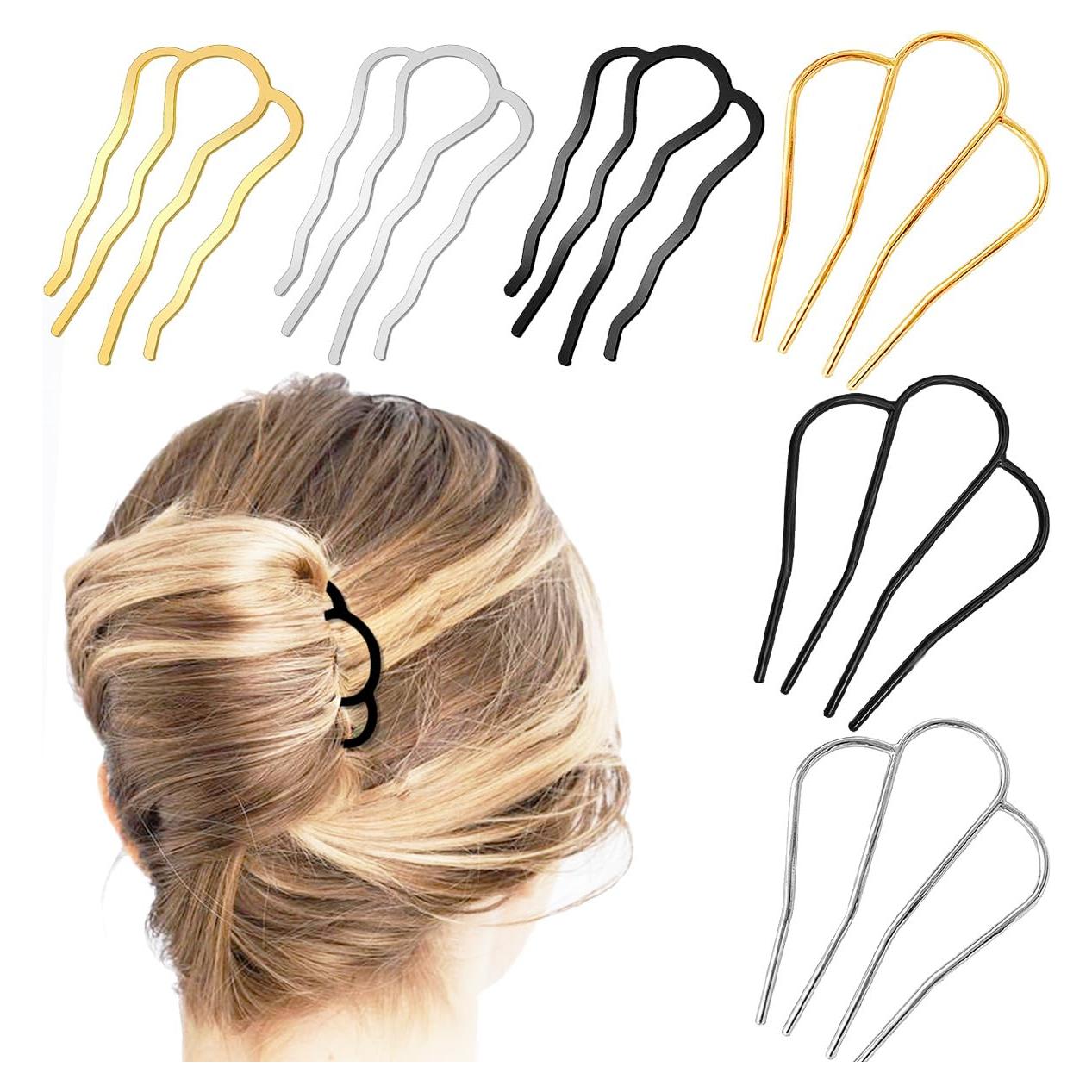 6 Peines Laterales de Metal La Jolie Jasmin - 2 Tamaños