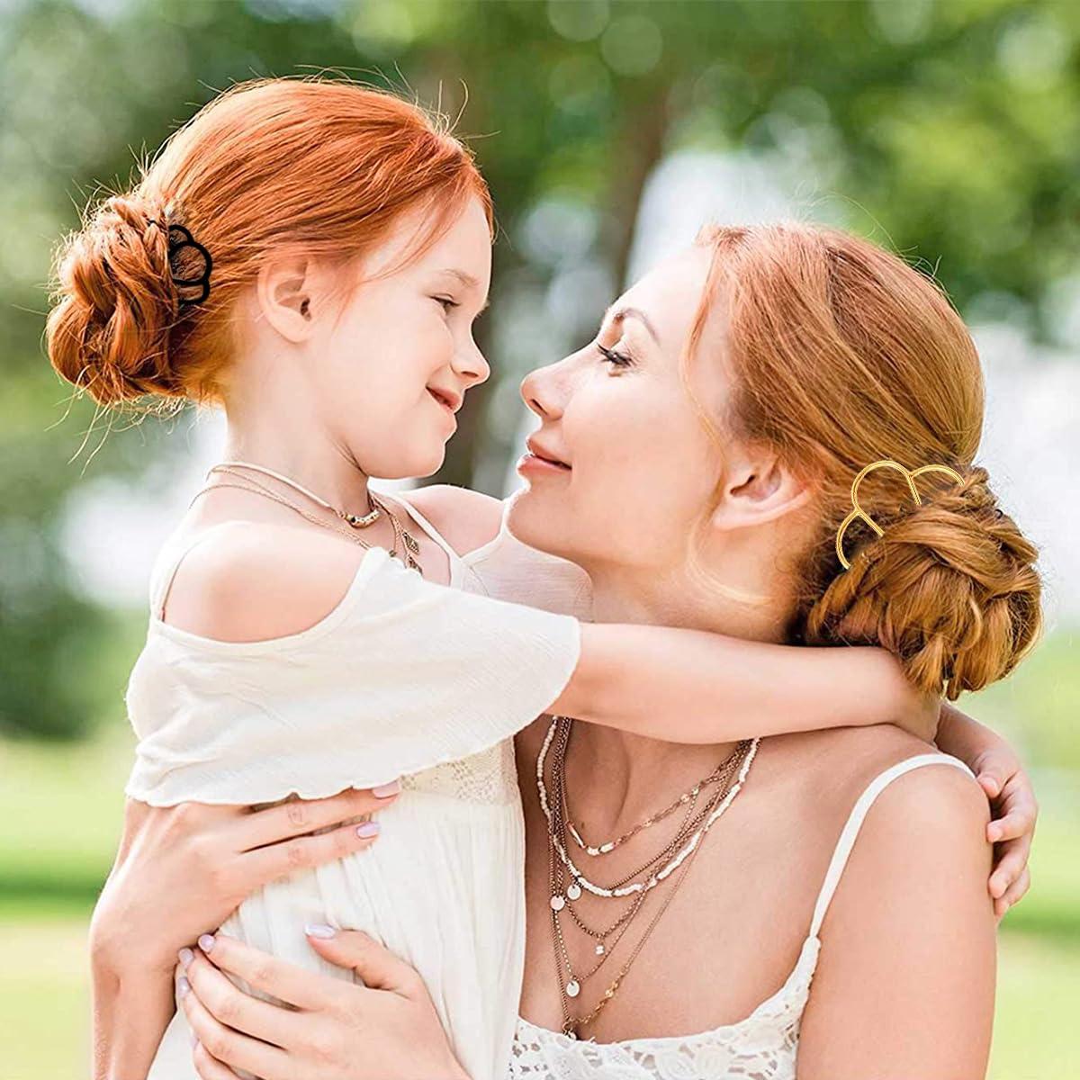 6 Peines Laterales de Metal La Jolie Jasmin - 2 Tamaños