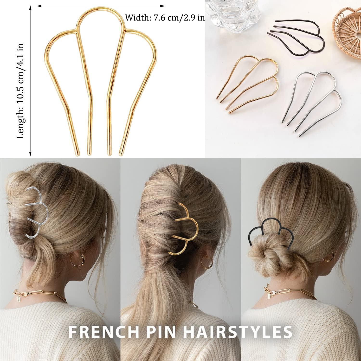 6 Peines Laterales de Metal La Jolie Jasmin - 2 Tamaños