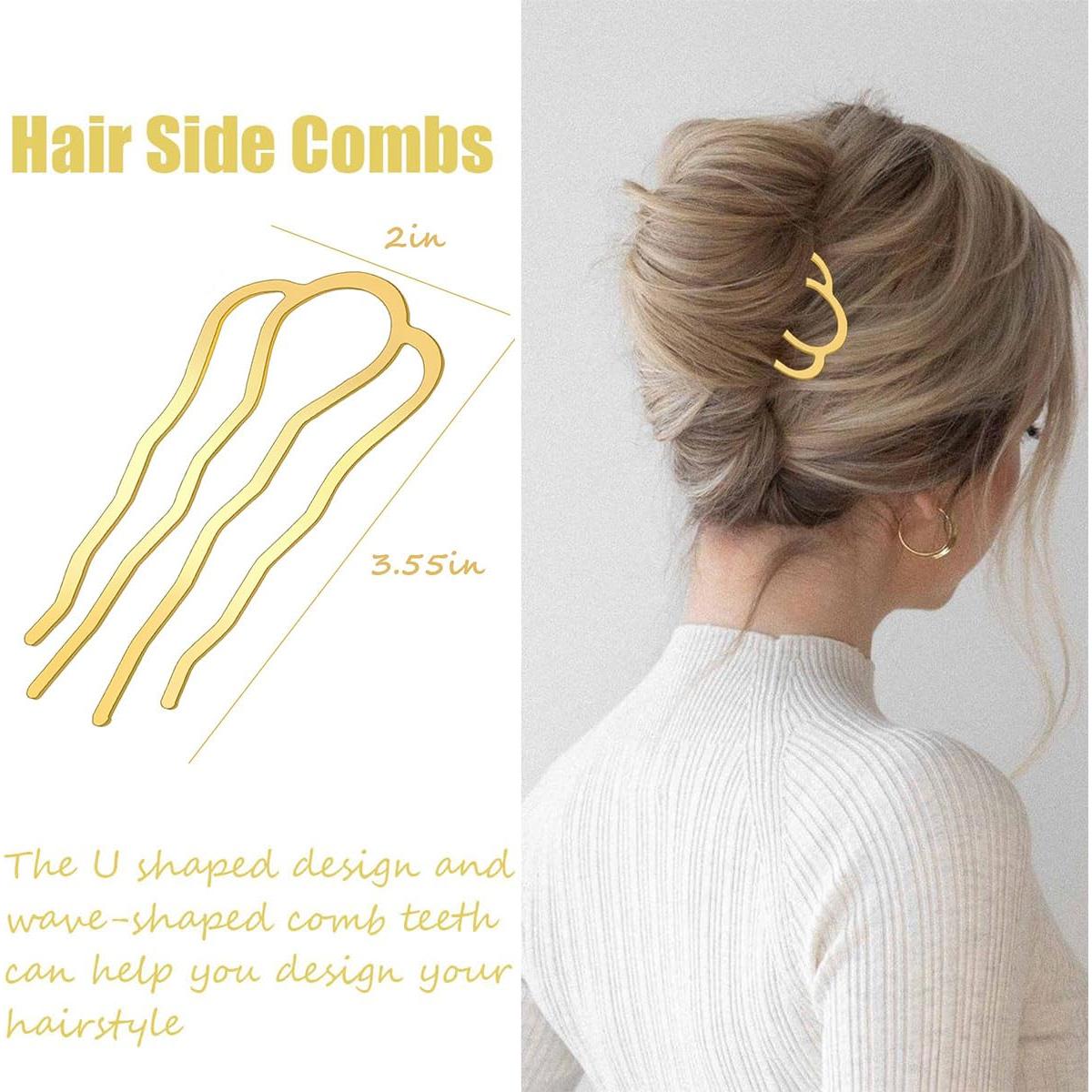 6 Peines Laterales de Metal La Jolie Jasmin - 2 Tamaños