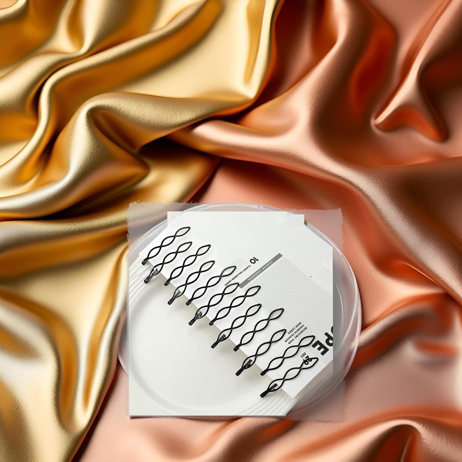 12 Pinzas de Pelo Vintage Negras Mini Clip para Flequillo