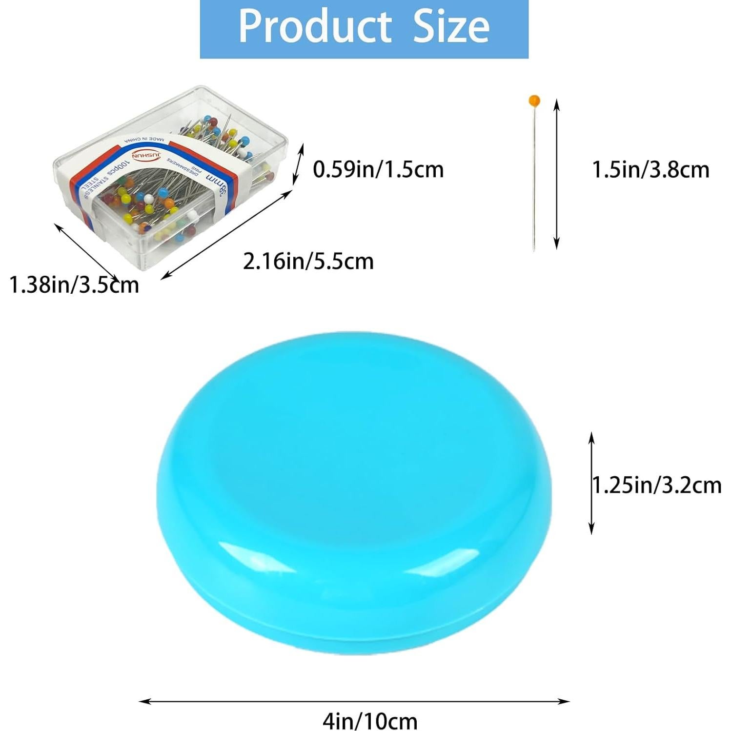 Alfiler Magnético Hilltian con 100 Alfileres de Plástico Azul