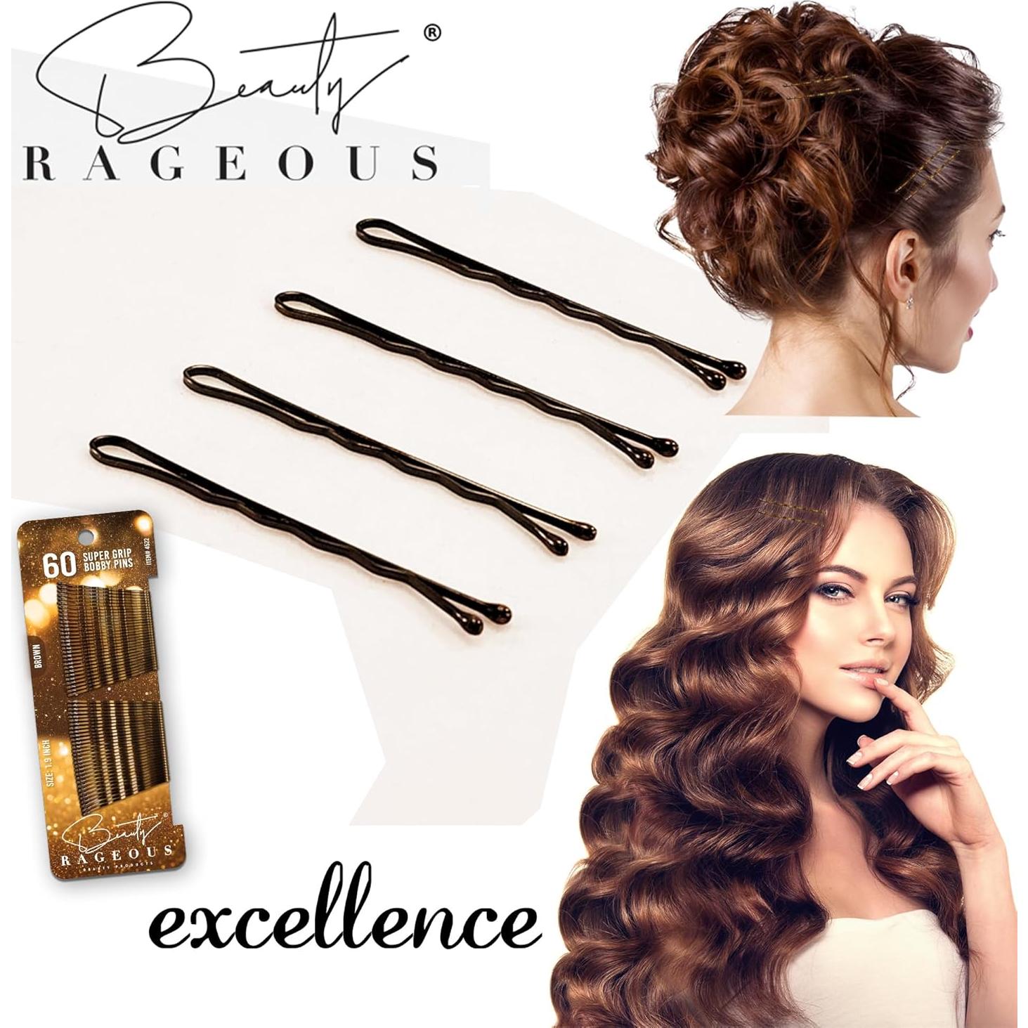 Pasadores de Cabello Super Grip Beauty Rageous 4.8 cm - 60 Unidades