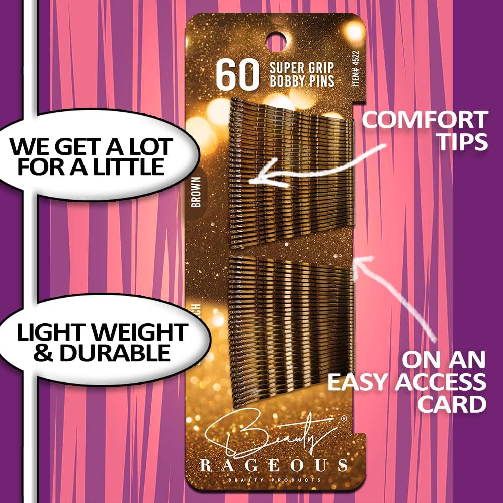 Pasadores de Cabello Super Grip Beauty Rageous 4.8 cm - 60 Unidades
