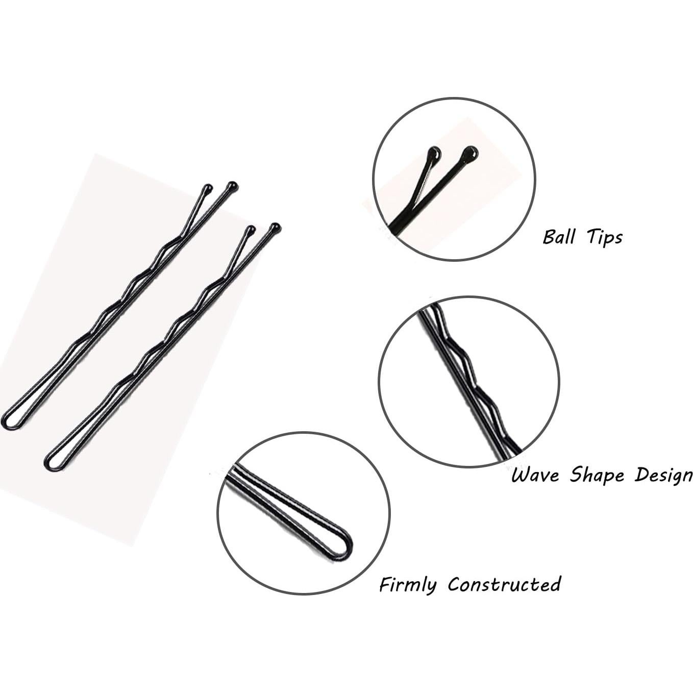 Pinzas para el cabello negras Pagabach 100 PCS antideslizantes