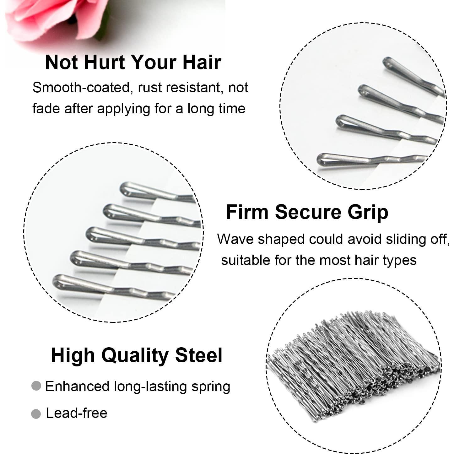 Pinzas para el Cabello Largas MAORULU 100 Unidades Plata