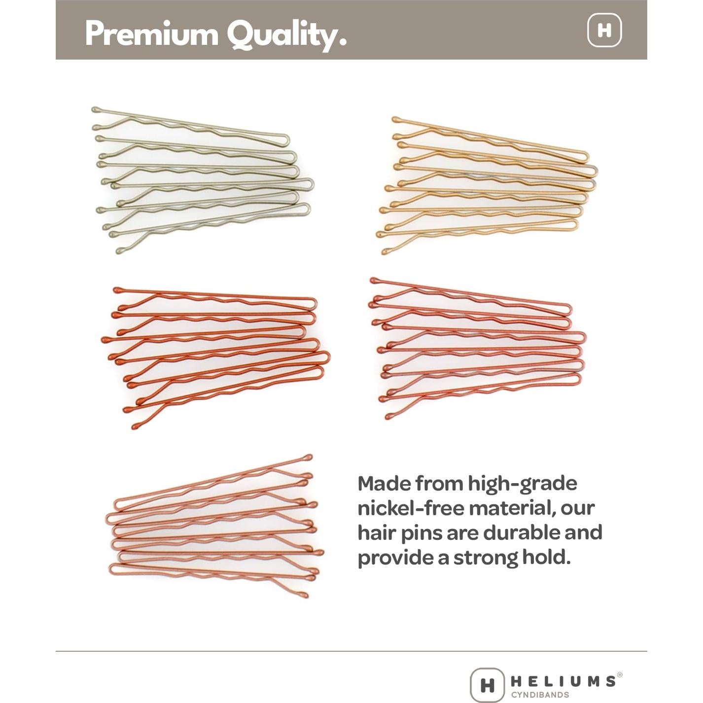 Pinzas de Bobby Heliums Rubio Oscuro 5.08 cm - 48 Unidades