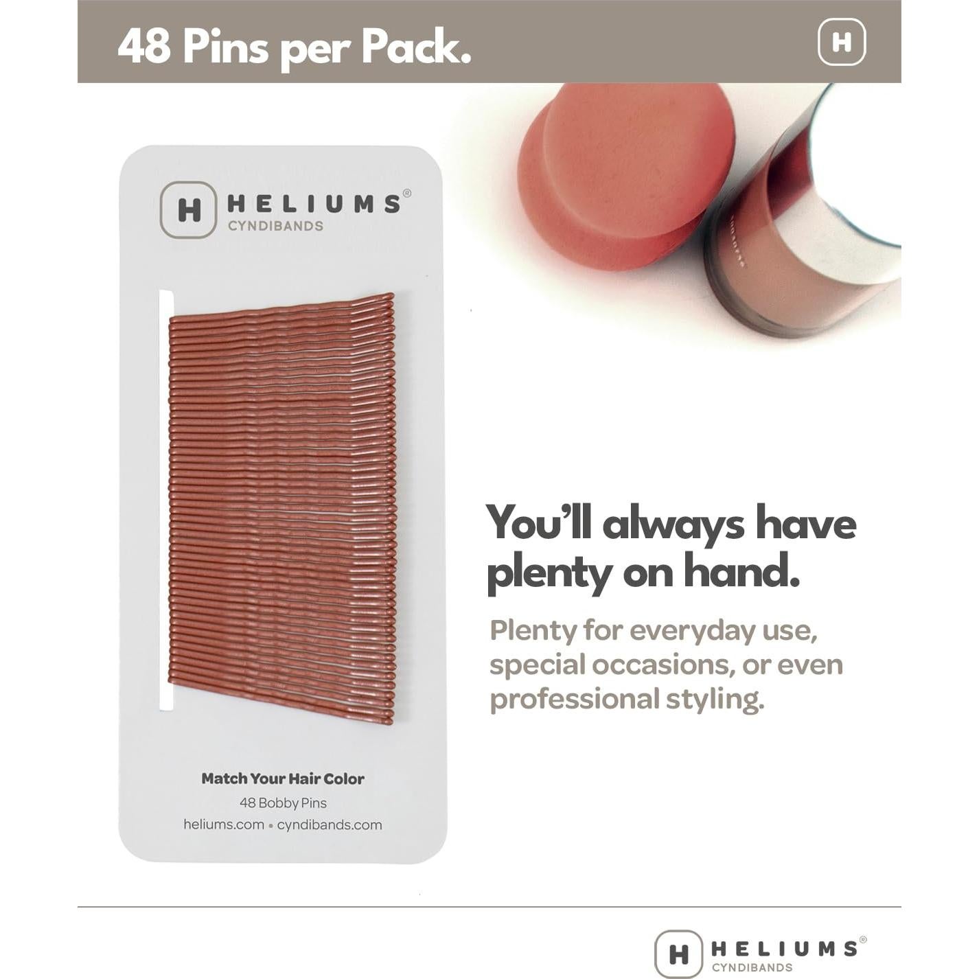 Pinzas de Bobby Heliums Rubio Oscuro 5.08 cm - 48 Unidades