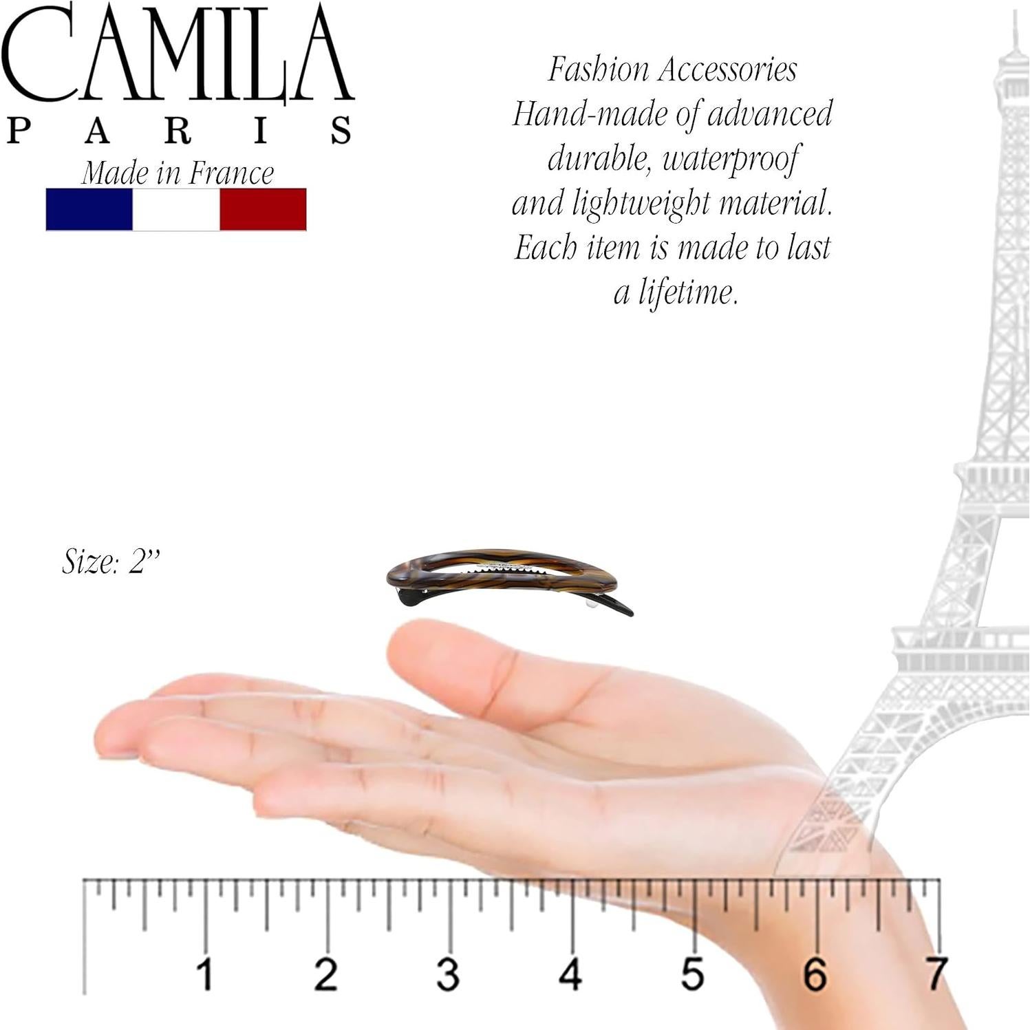 Clip de Barrette Francesa Camila Paris CP3367 Ónix 5.08 cm