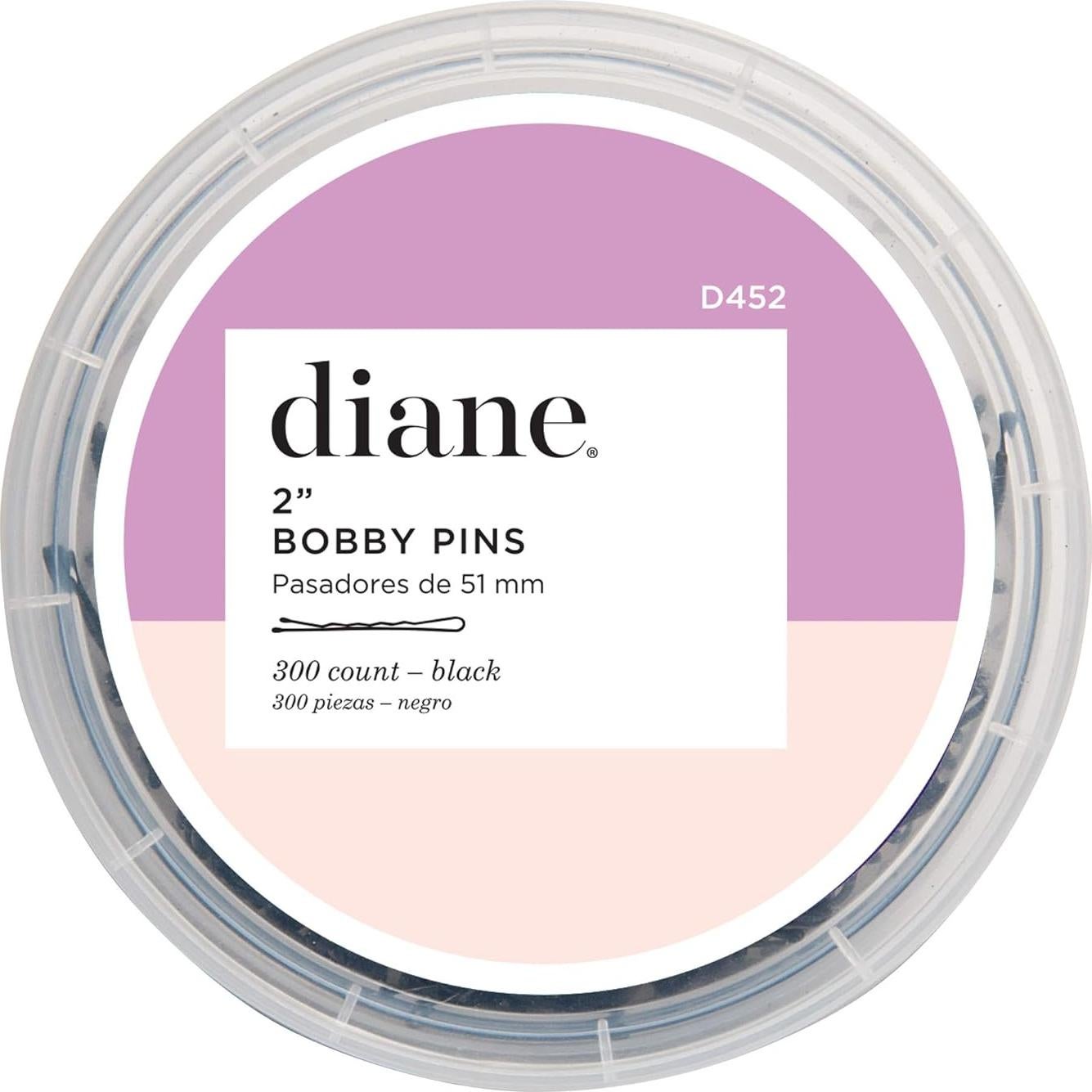 Horquillas para Cabello Diane D452 Negro 300 Unidades