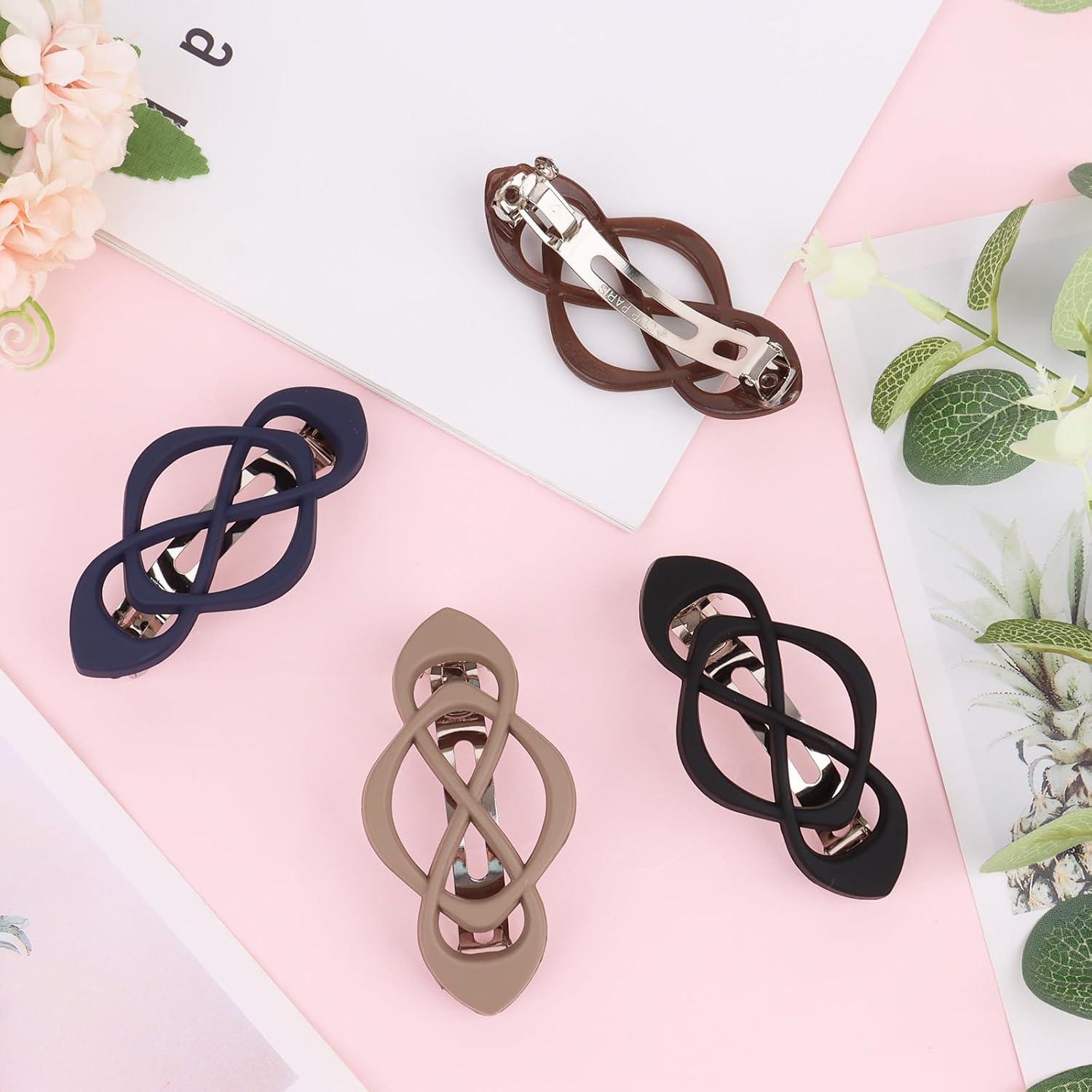 Clip de Barrette Francés Vintage Amairver - Paquete de 4 Accesorios