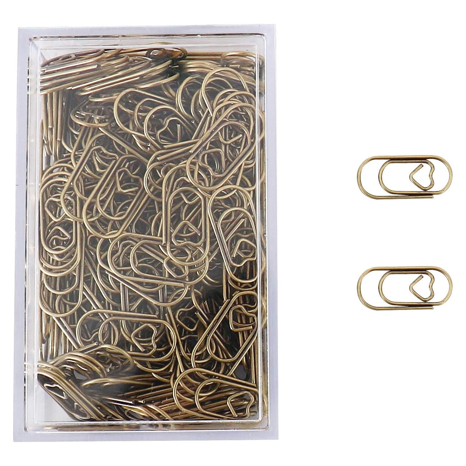 200 Clips de Papel Corazón Acero Inoxidable ALLTU 8x5 cm