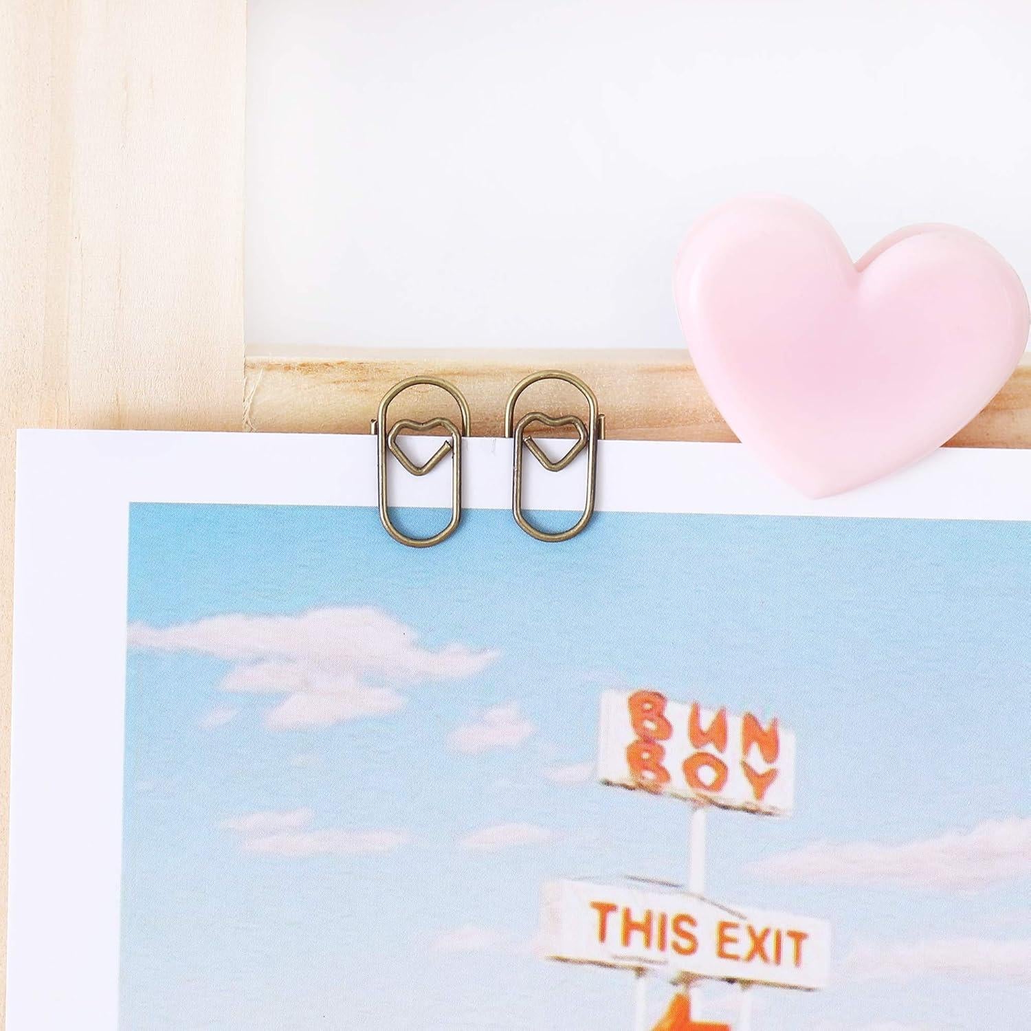 200 Clips de Papel Corazón Acero Inoxidable ALLTU 8x5 cm