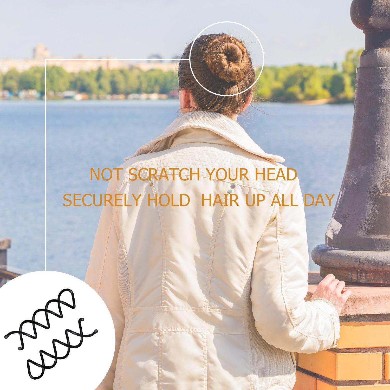 Clip de Cabello Espiral eBoot - 20 Piezas Negro, Peines para Moños