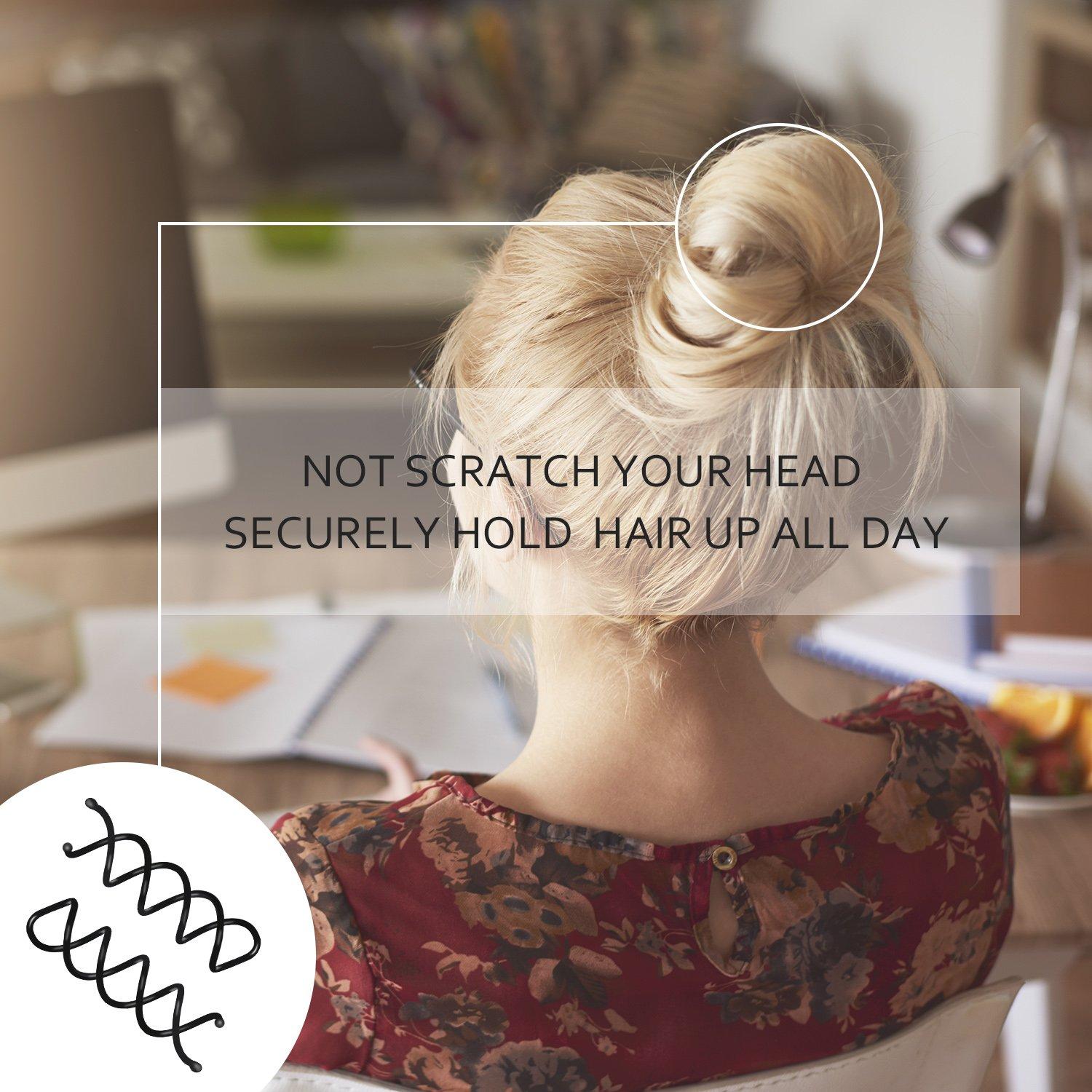 Clip de Cabello Espiral eBoot - 20 Piezas Negro, Peines para Moños