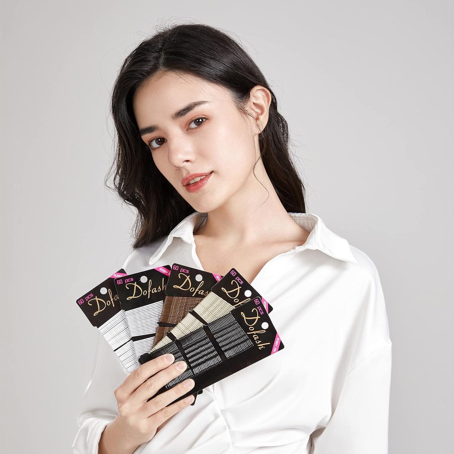 Pinzas de Pelo Dofash Grandes Marrones 60 Piezas 5CM