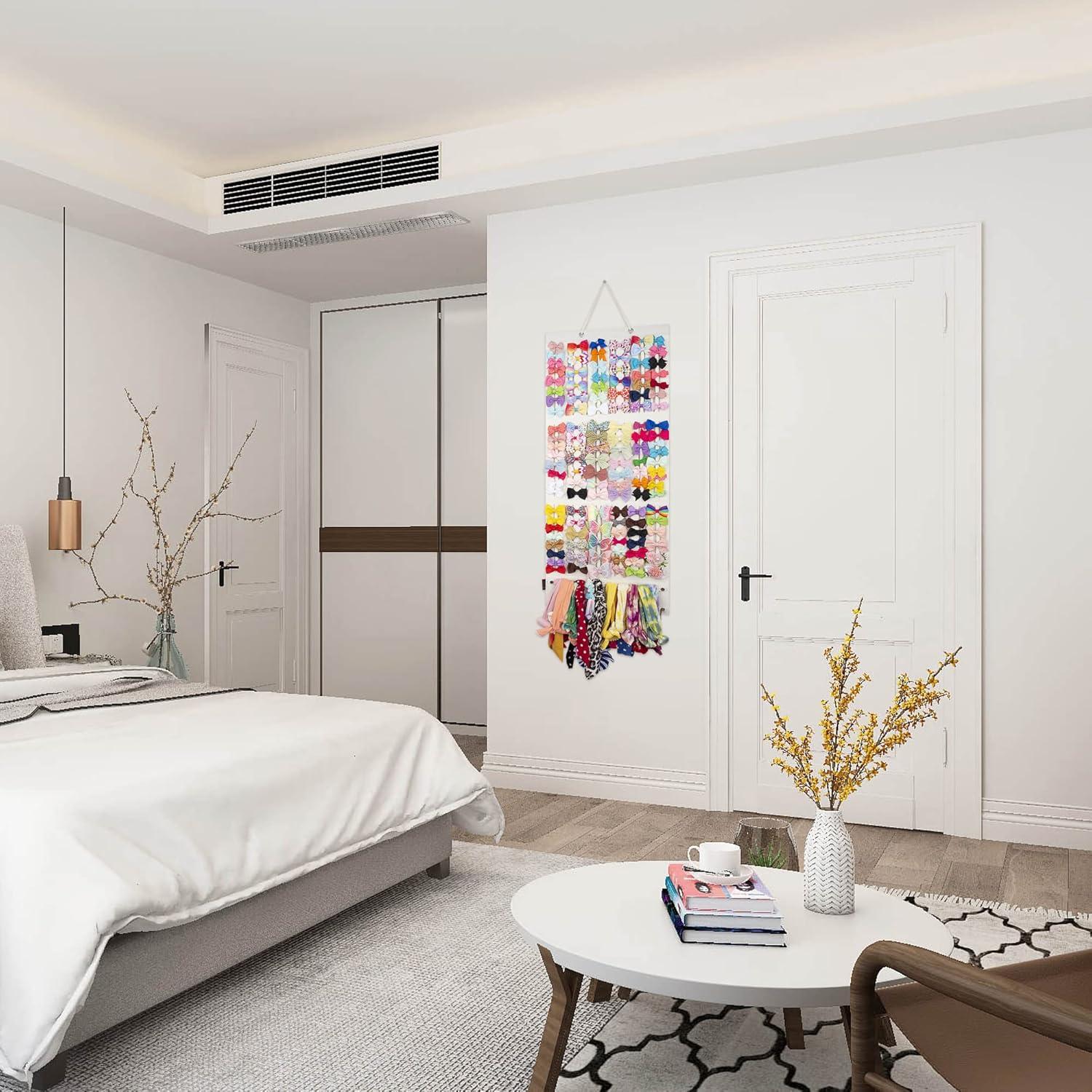 Soporte para moños de niña PACMAXI 51x30 cm Fieltro Blanco