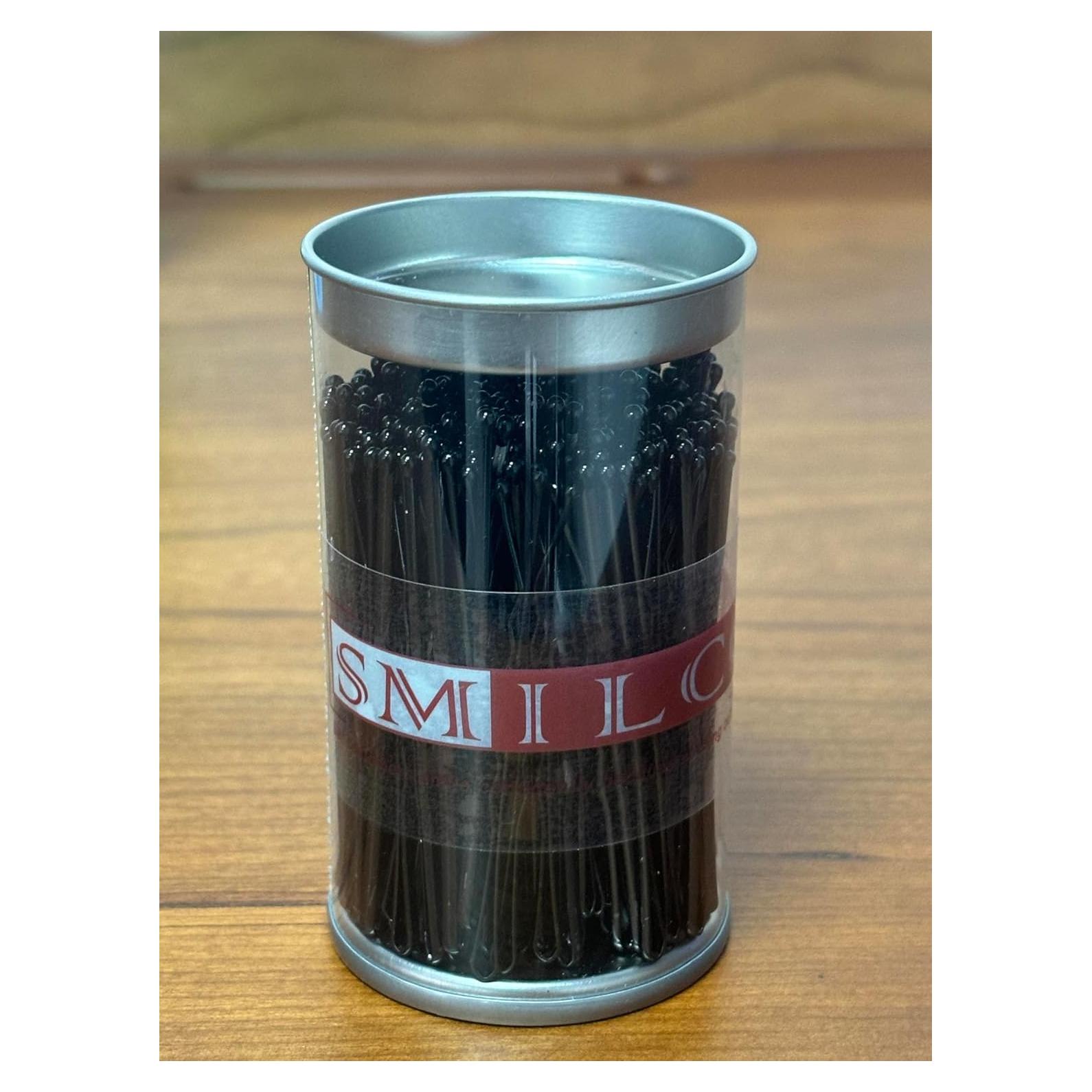 Pinzas de Cabello Smilco Black - 200 Clips de Metal 6.1 cm