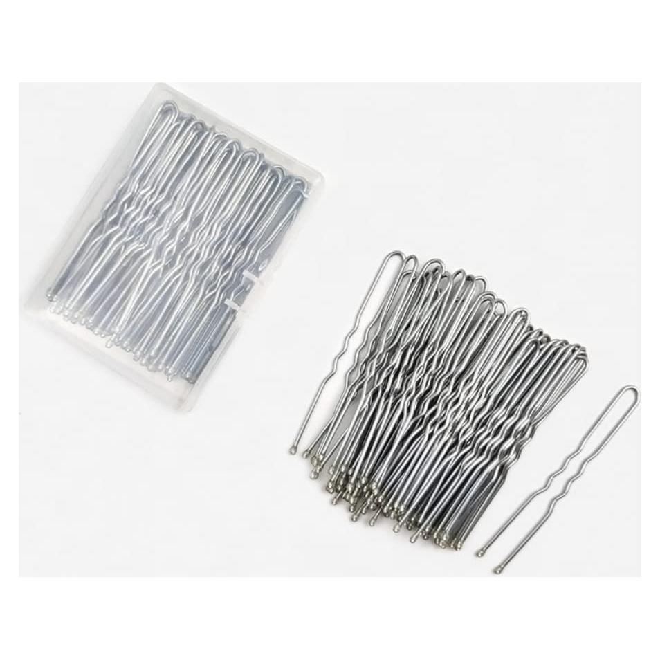 Pasadores de Pelo TAPBULL Plateados en Forma de U - 60 Pcs