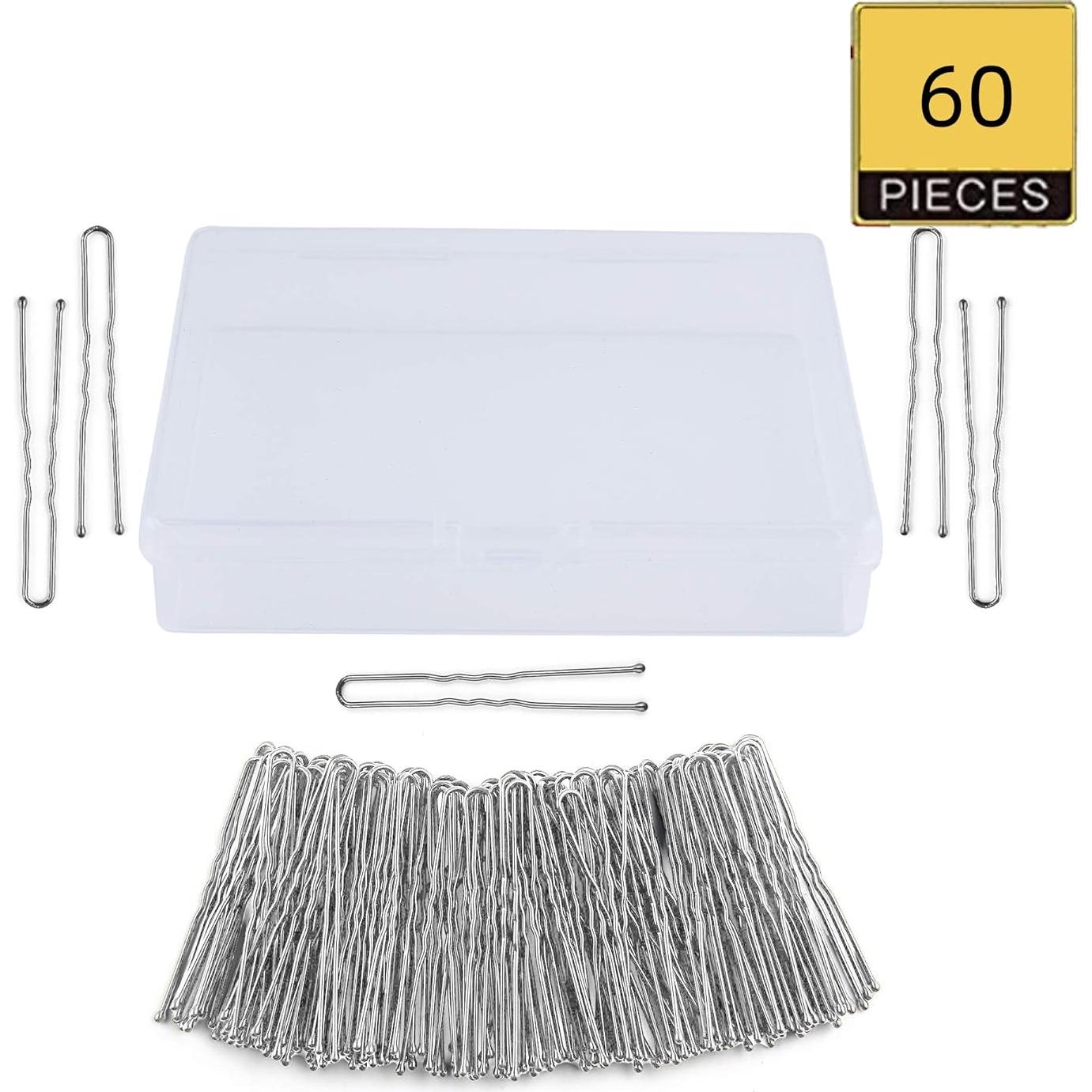 Pasadores de Pelo TAPBULL Plateados en Forma de U - 60 Pcs