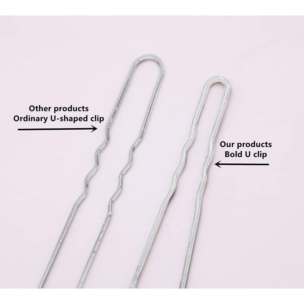 Pasadores de Pelo TAPBULL Plateados en Forma de U - 60 Pcs